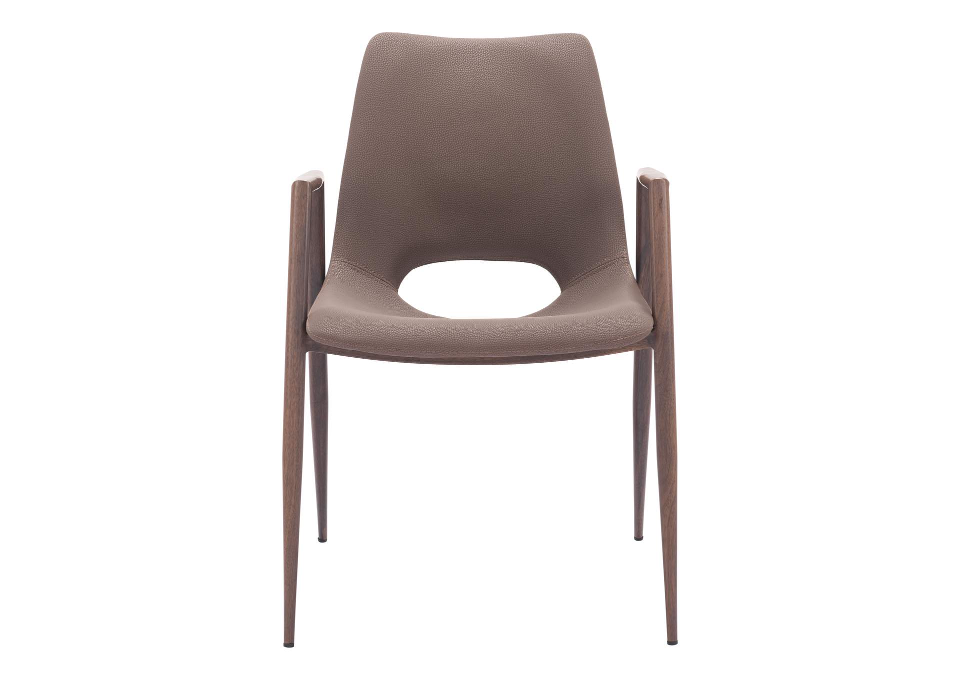 Desi Dining Chair (Set Of 2) Brown & Walnut,Zuo