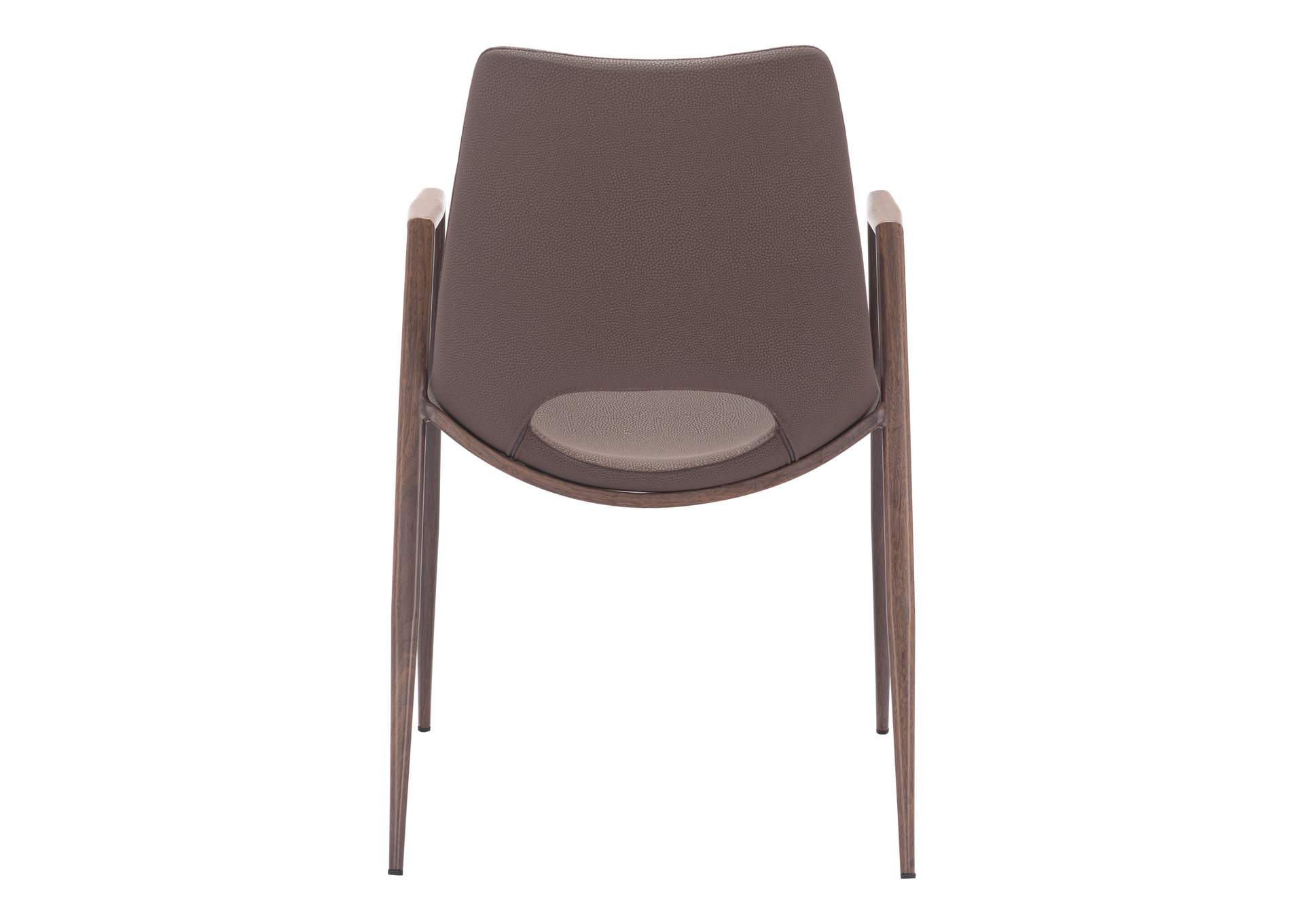 Desi Dining Chair (Set Of 2) Brown & Walnut,Zuo