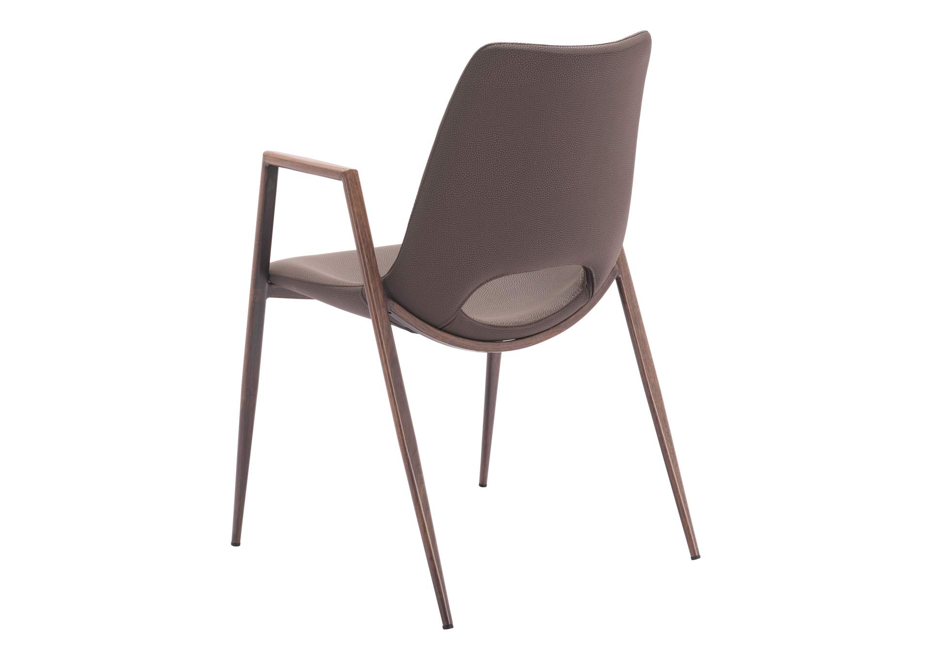 Desi Dining Chair (Set Of 2) Brown & Walnut,Zuo