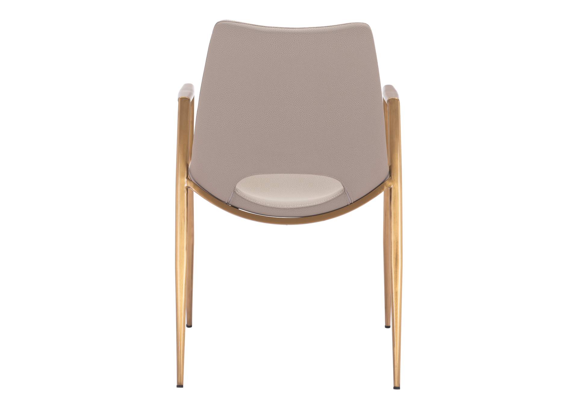 Desi Dining Chair (Set Of 2) Beige & Gold,Zuo