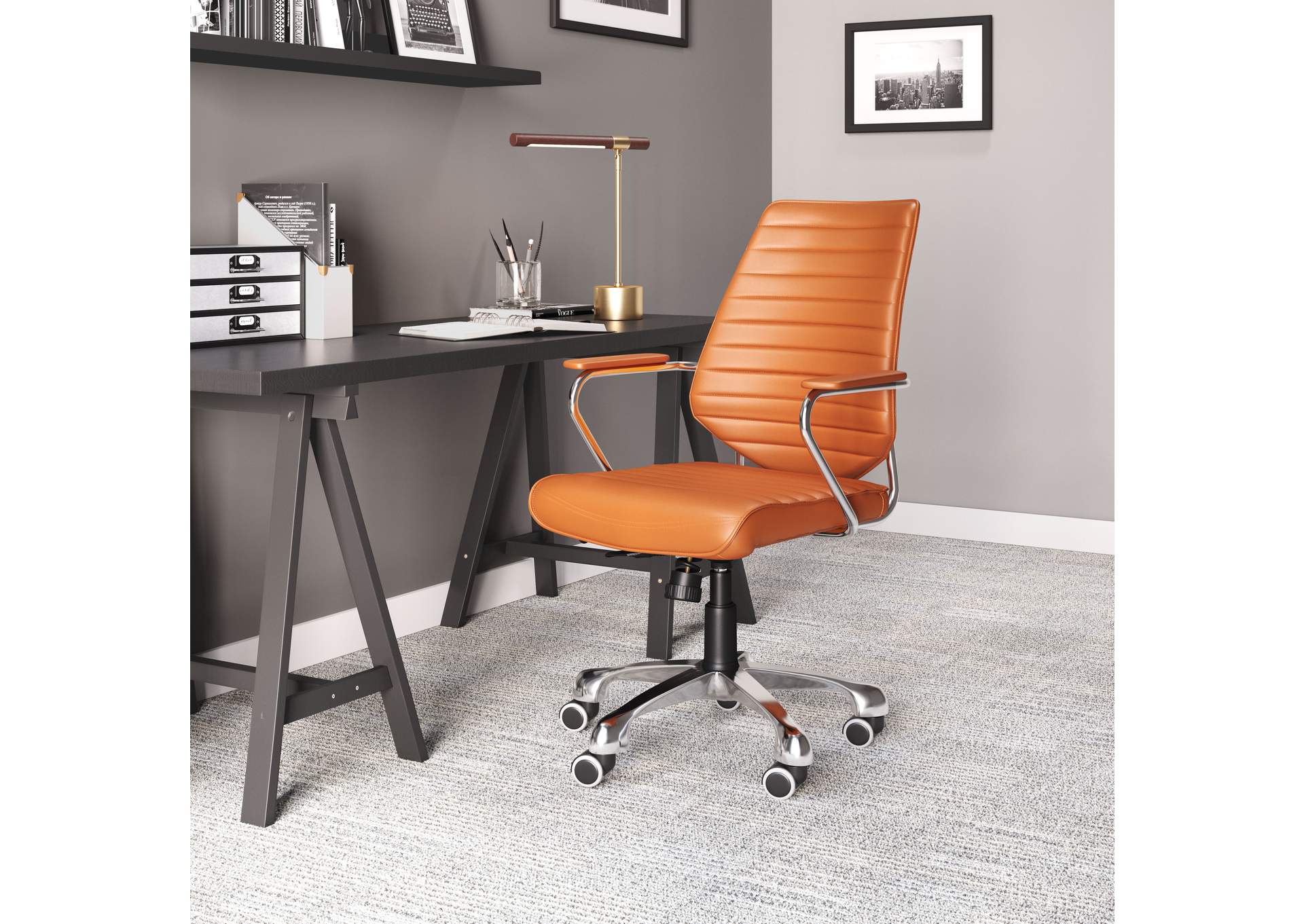 Enterprise Low Back Office Chair Orange,Zuo