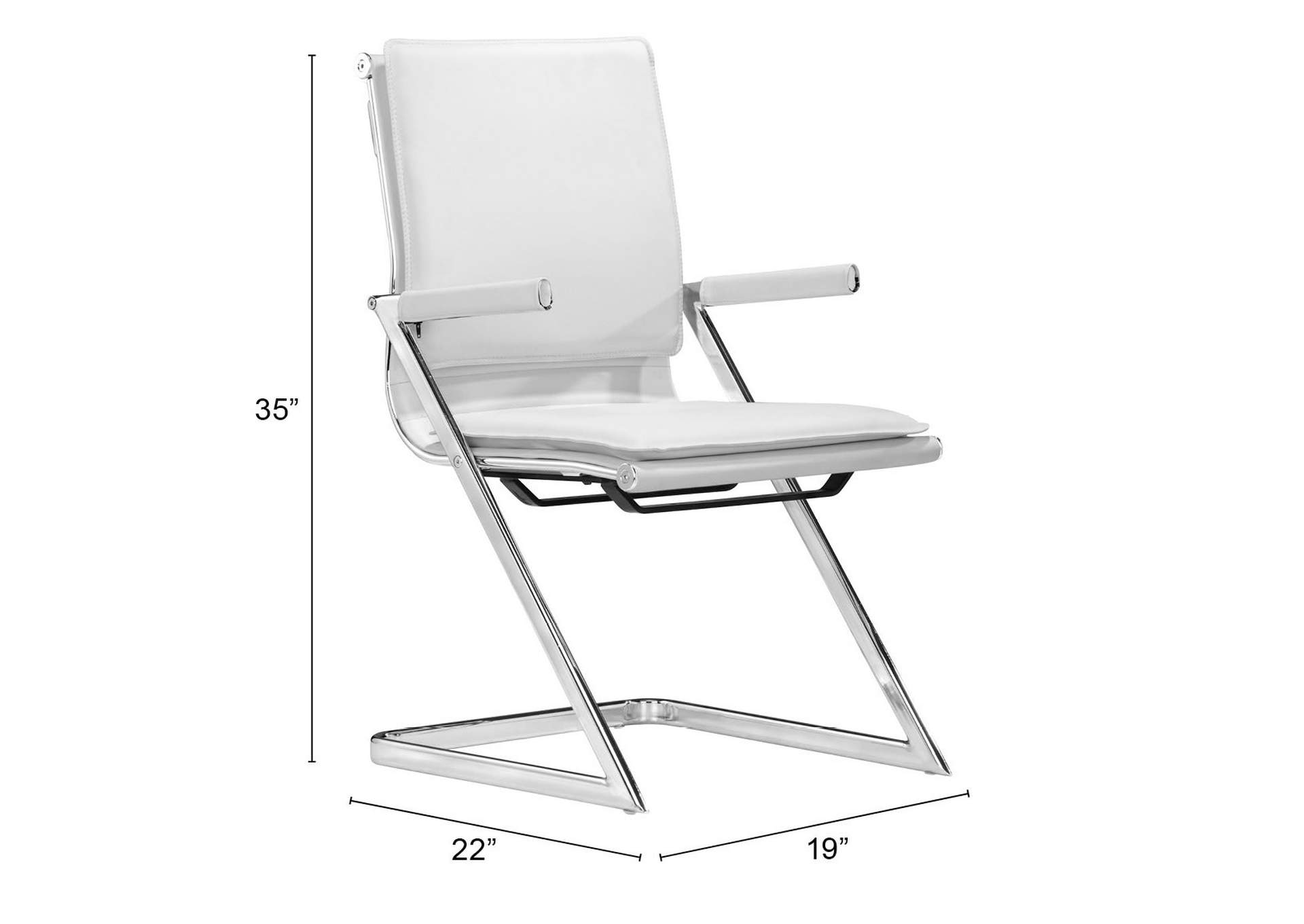 Lider Plus Conference Chair (Set Of 2) White,Zuo
