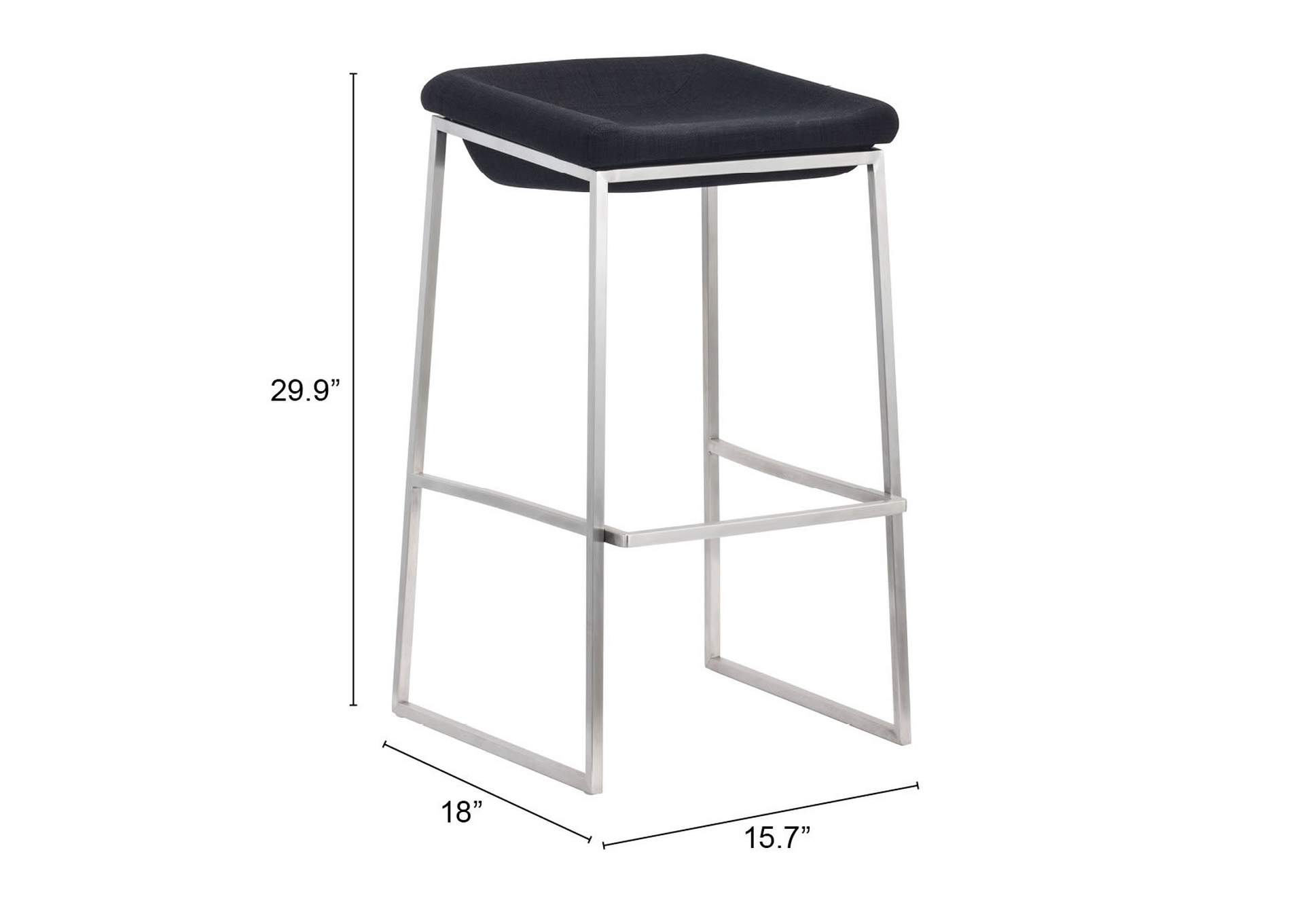 Lids Barstool (Set Of 2) Dark Gray,Zuo