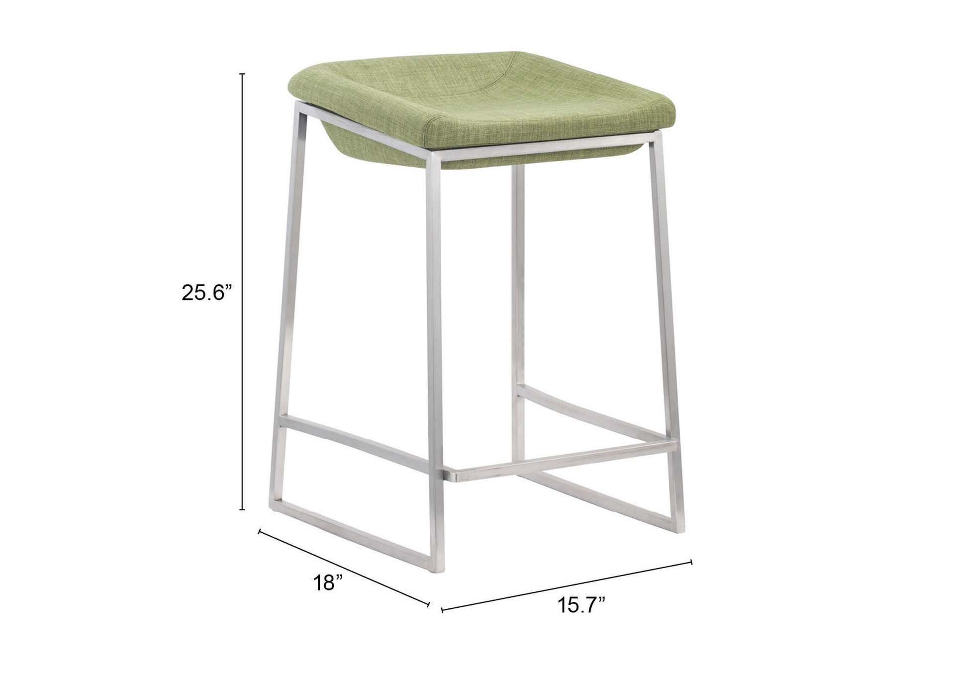 Lids Counter Stool (Set Of 2) Green,Zuo