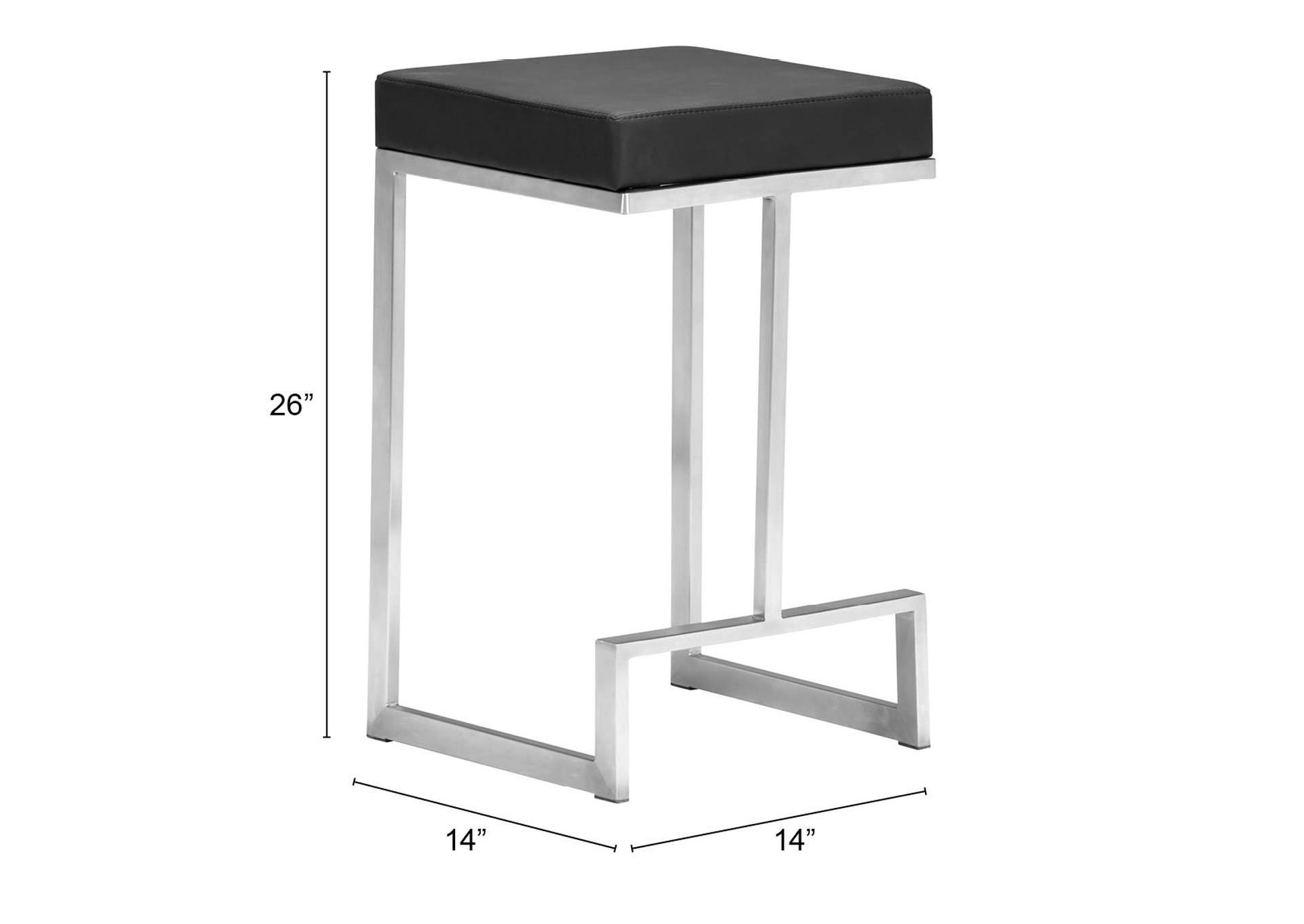 Darwen Counter Stool (Set Of 2) Black,Zuo