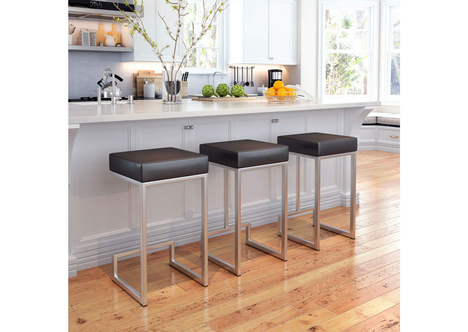 Darwen Counter Stool (Set Of 2) Black,Zuo