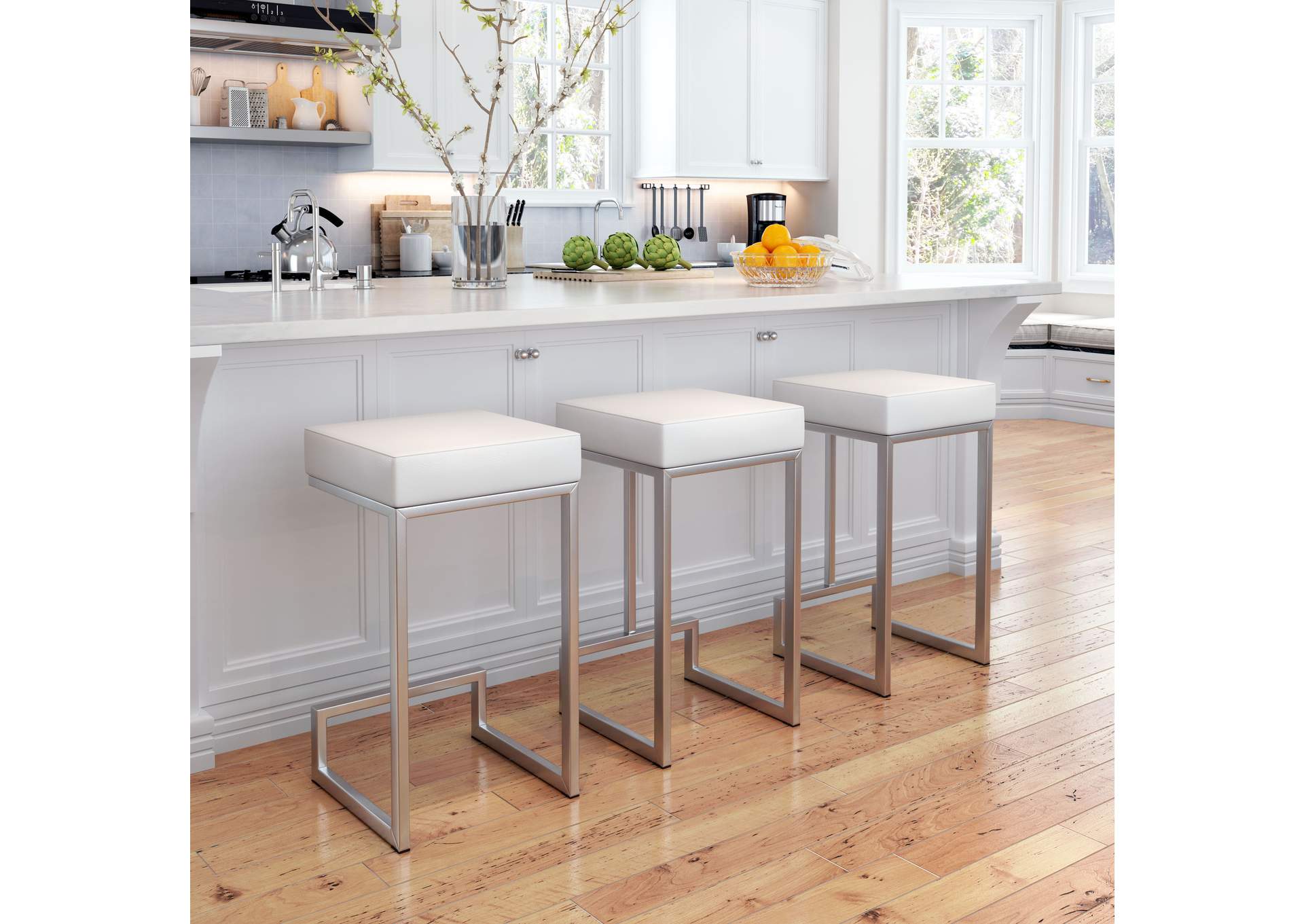 Darwen Counter Stool (Set Of 2) White,Zuo