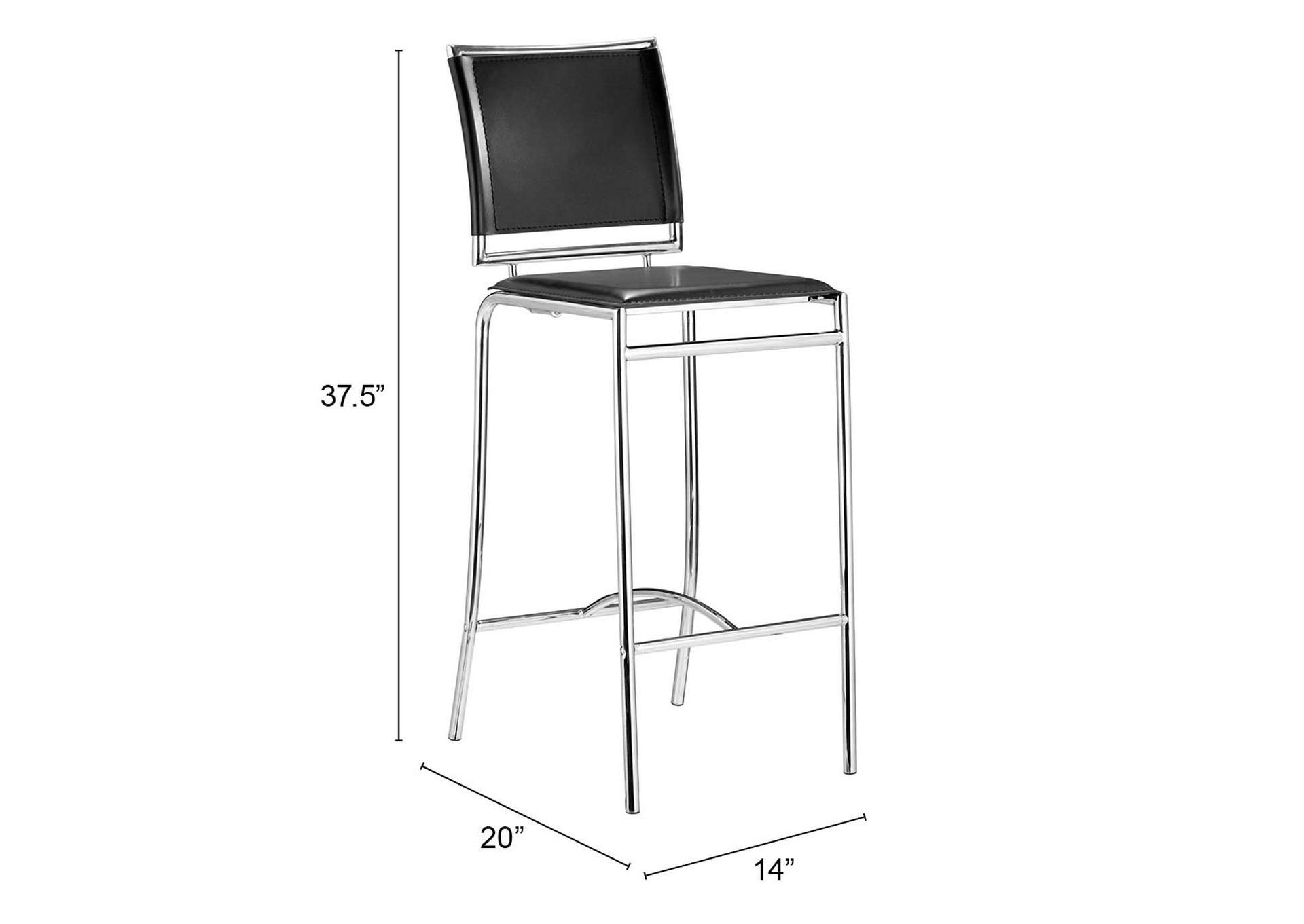 Soar Barstool (Set Of 2) Black,Zuo