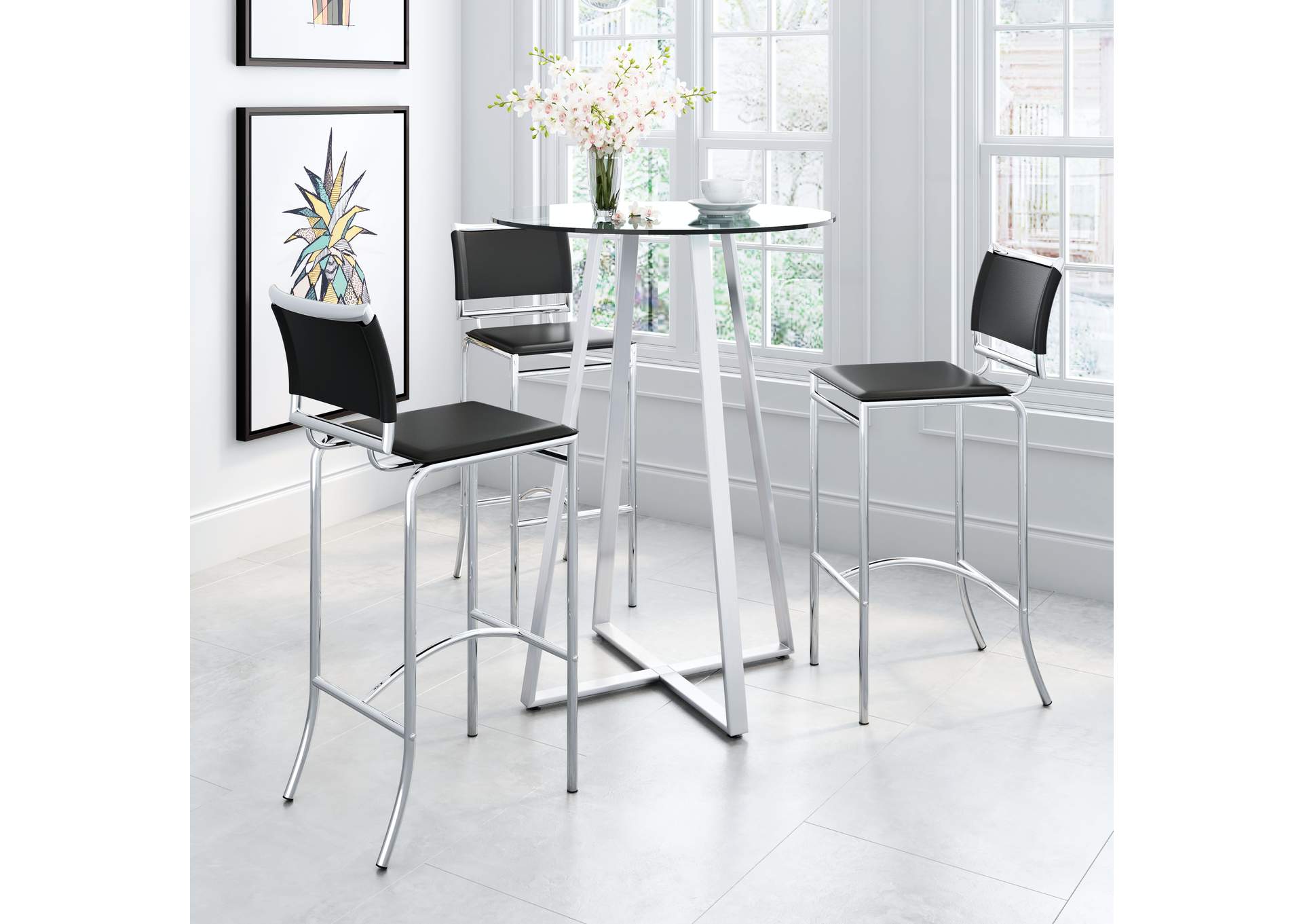 Soar Barstool (Set Of 2) Black,Zuo