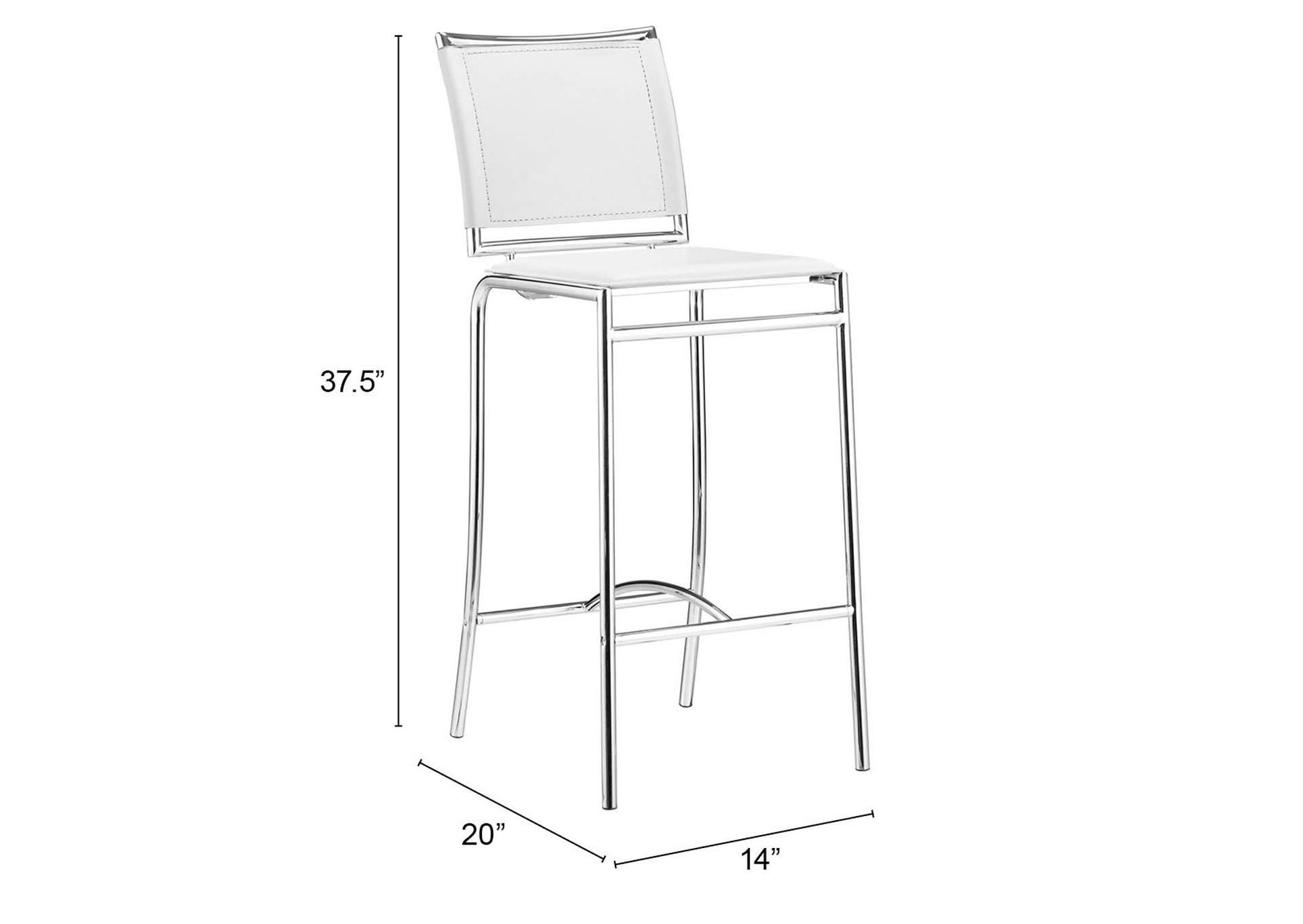 Soar Barstool (Set Of 2) White,Zuo