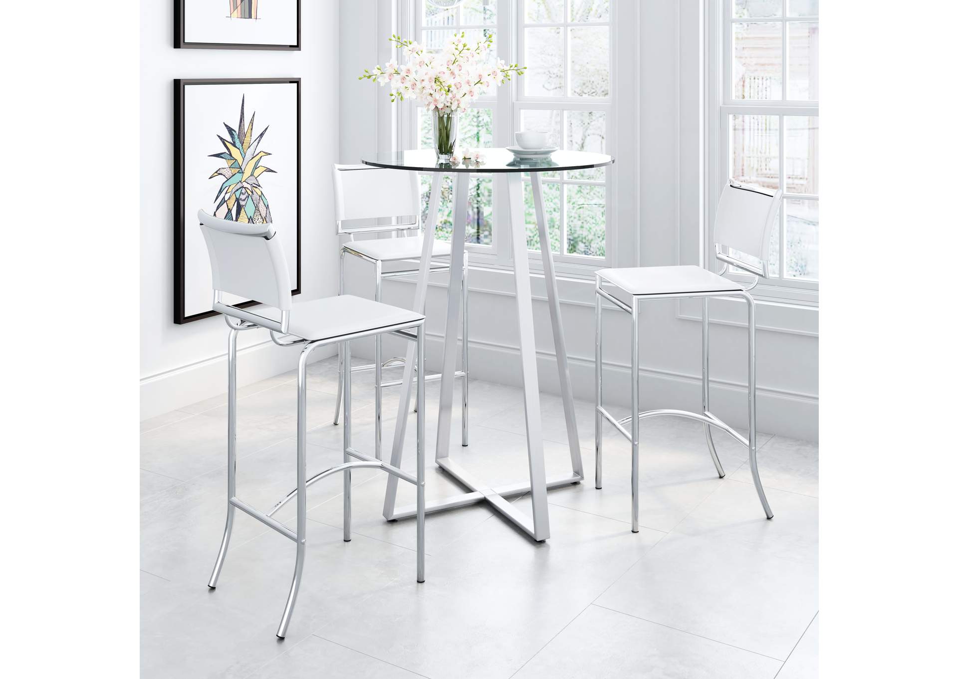 Soar Barstool (Set Of 2) White,Zuo