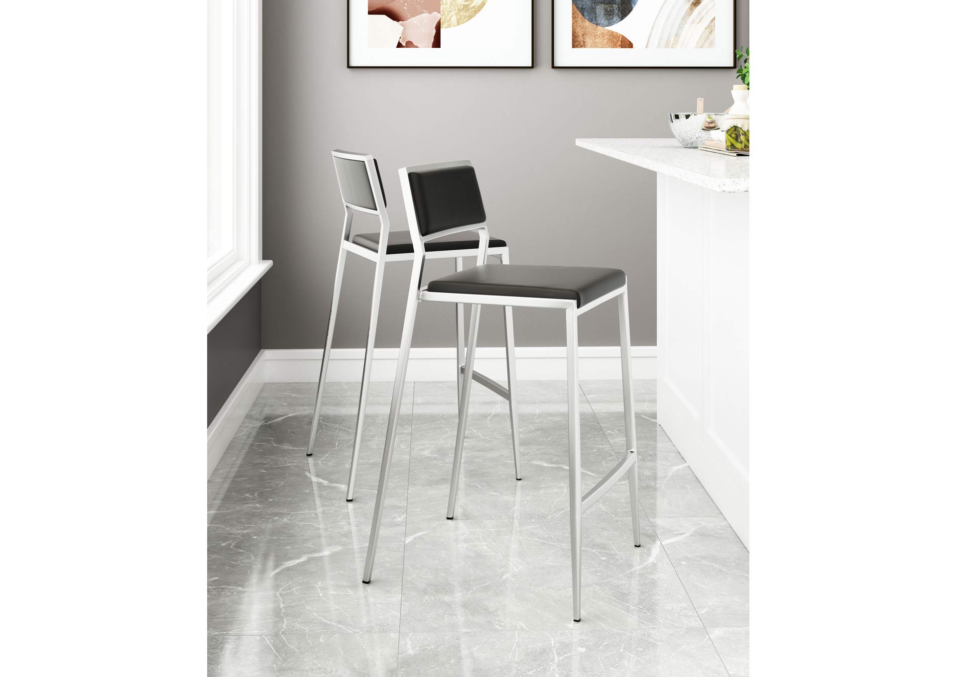 Dolemite Counter Stool (Set Of 2) Black,Zuo