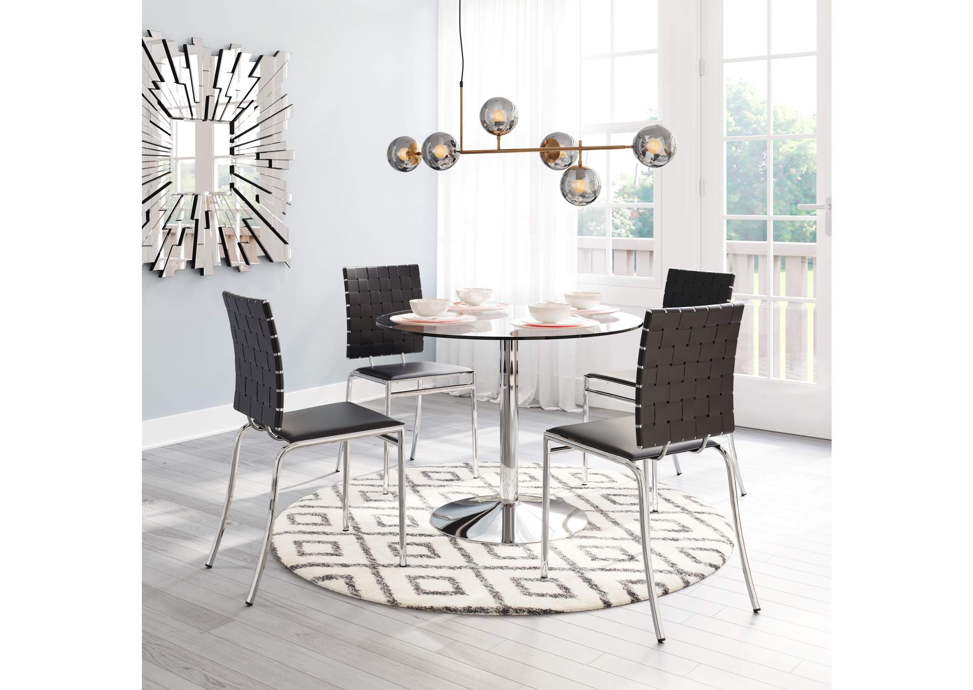 Criss Cross Dining Chair (Set Of 4) Black,Zuo