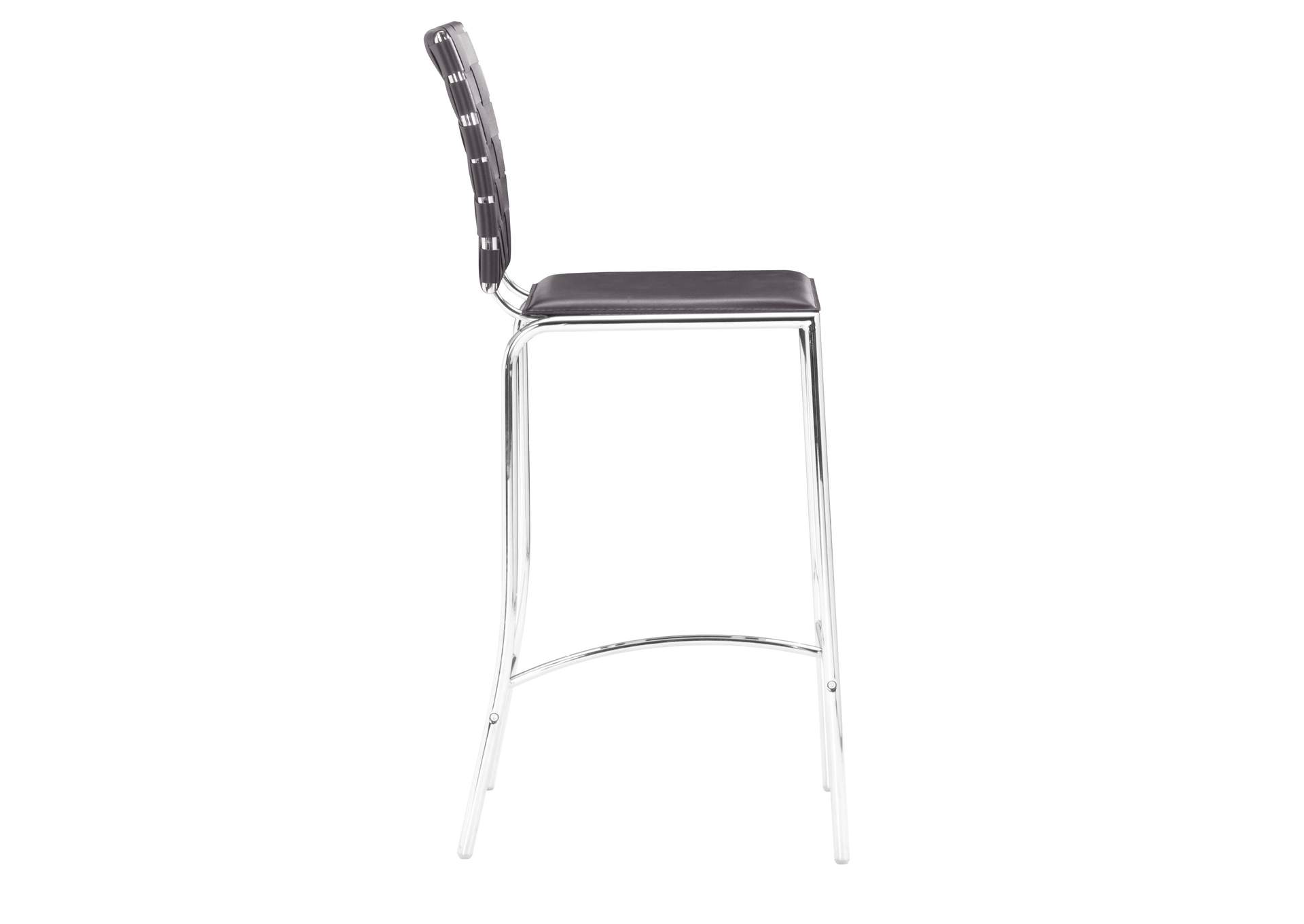 Criss Cross Counter Stool (Set Of 2) Espresso,Zuo