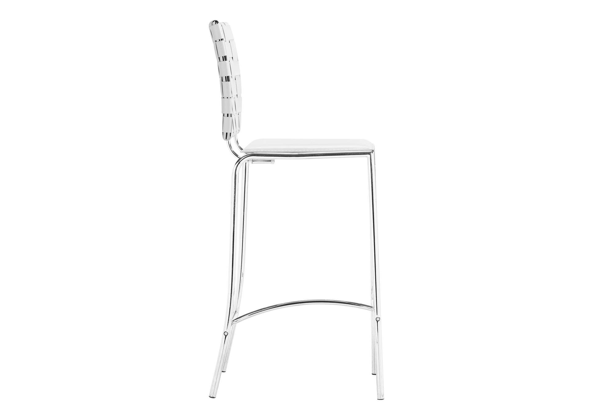 Criss Cross Counter Stool (Set Of 2) White,Zuo