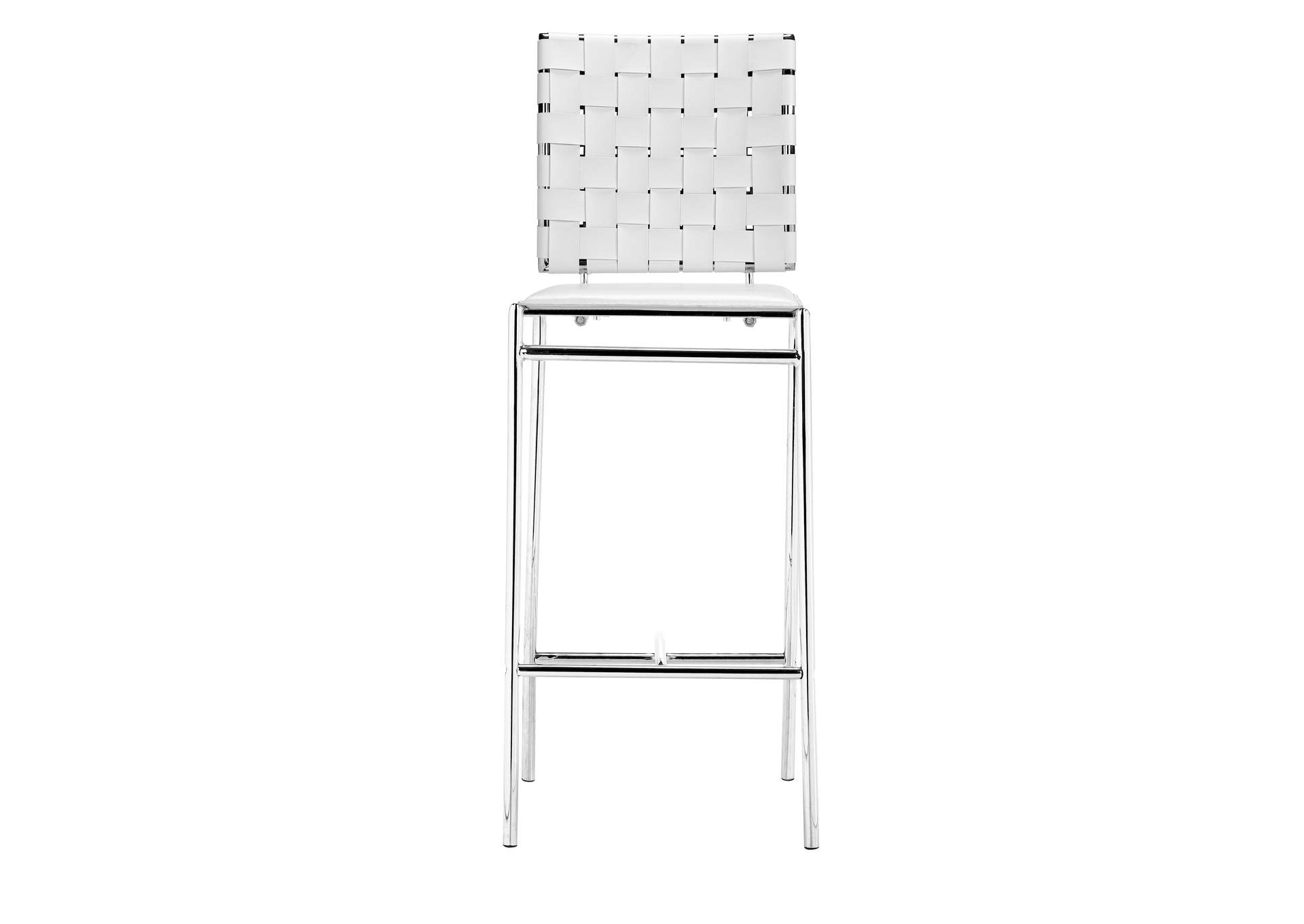 Criss Cross Counter Stool (Set Of 2) White,Zuo