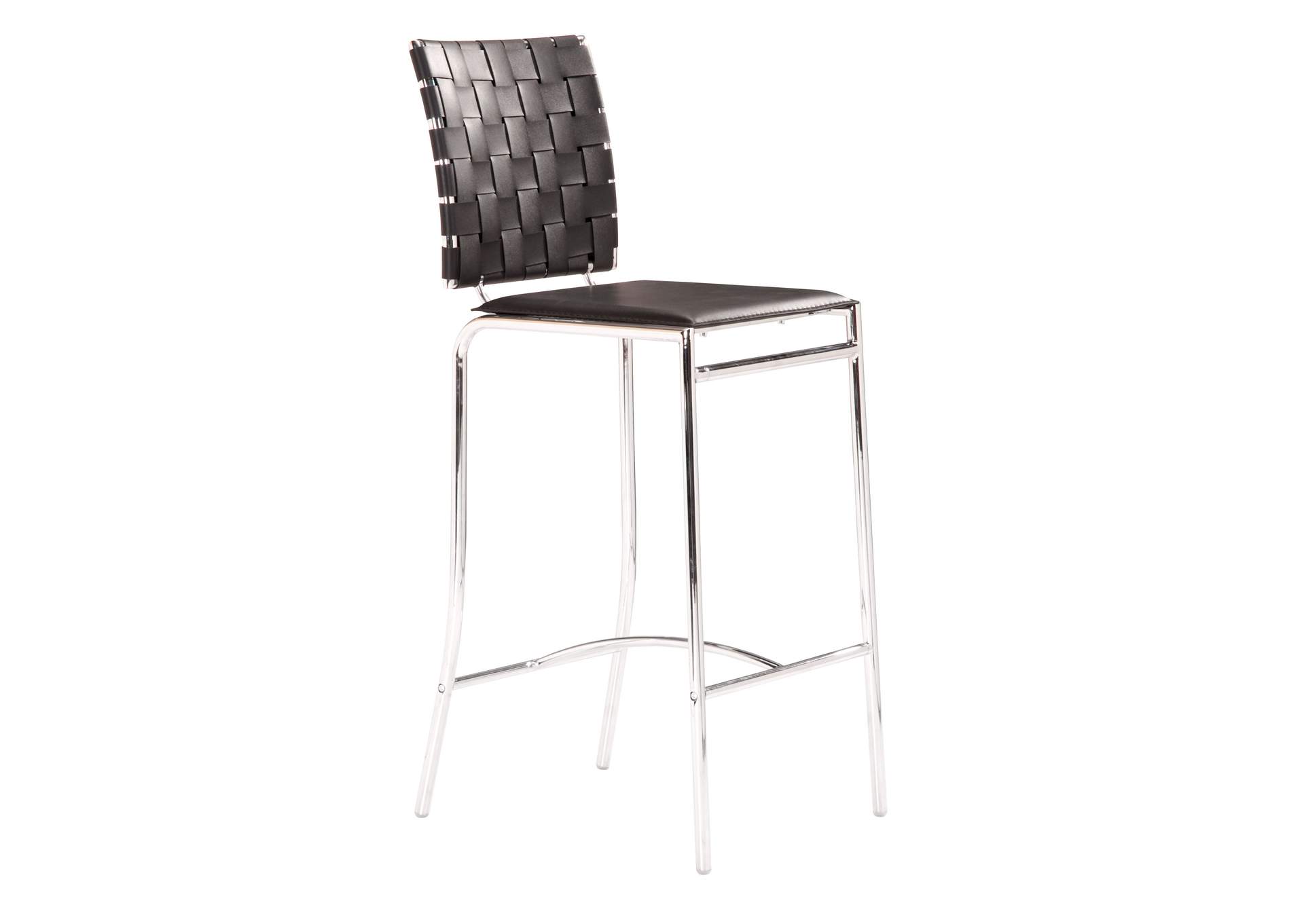 Criss Cross Counter Stool (Set Of 2) Black,Zuo