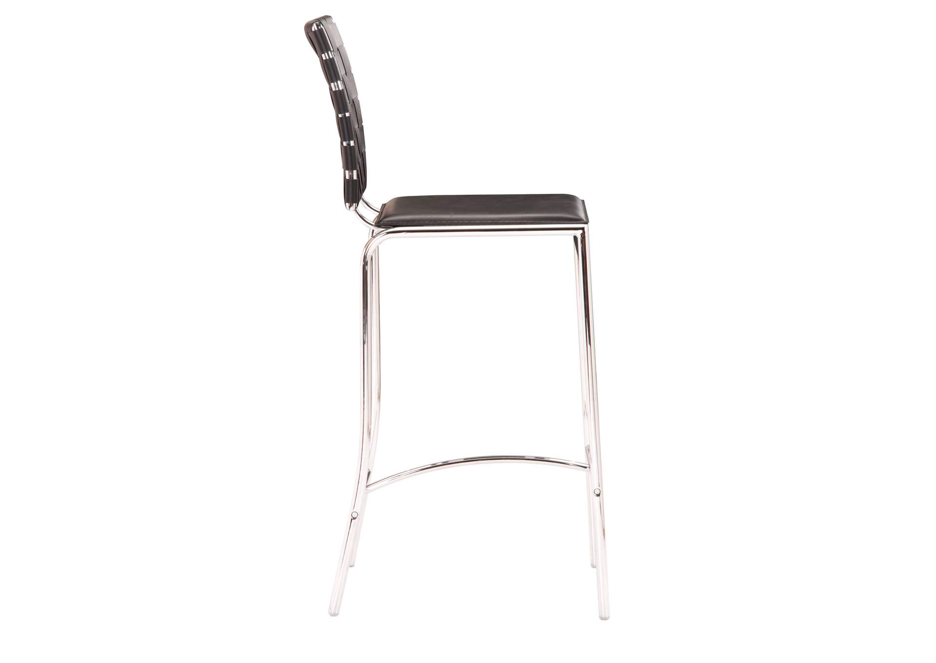 Criss Cross Counter Stool (Set Of 2) Black,Zuo