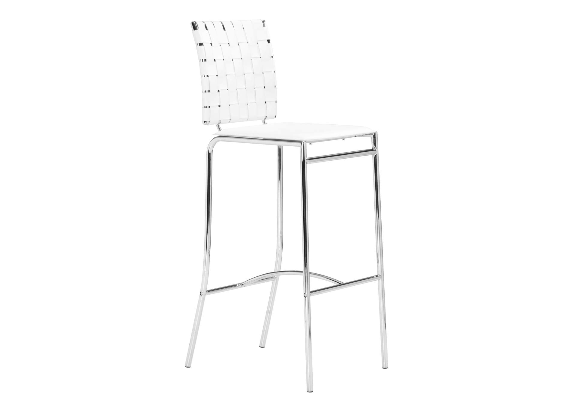 Criss Cross Barstool (Set Of 2) White,Zuo