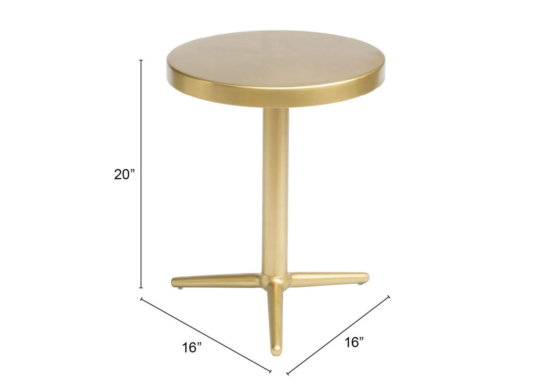 Derby Accent Table Gold,Zuo