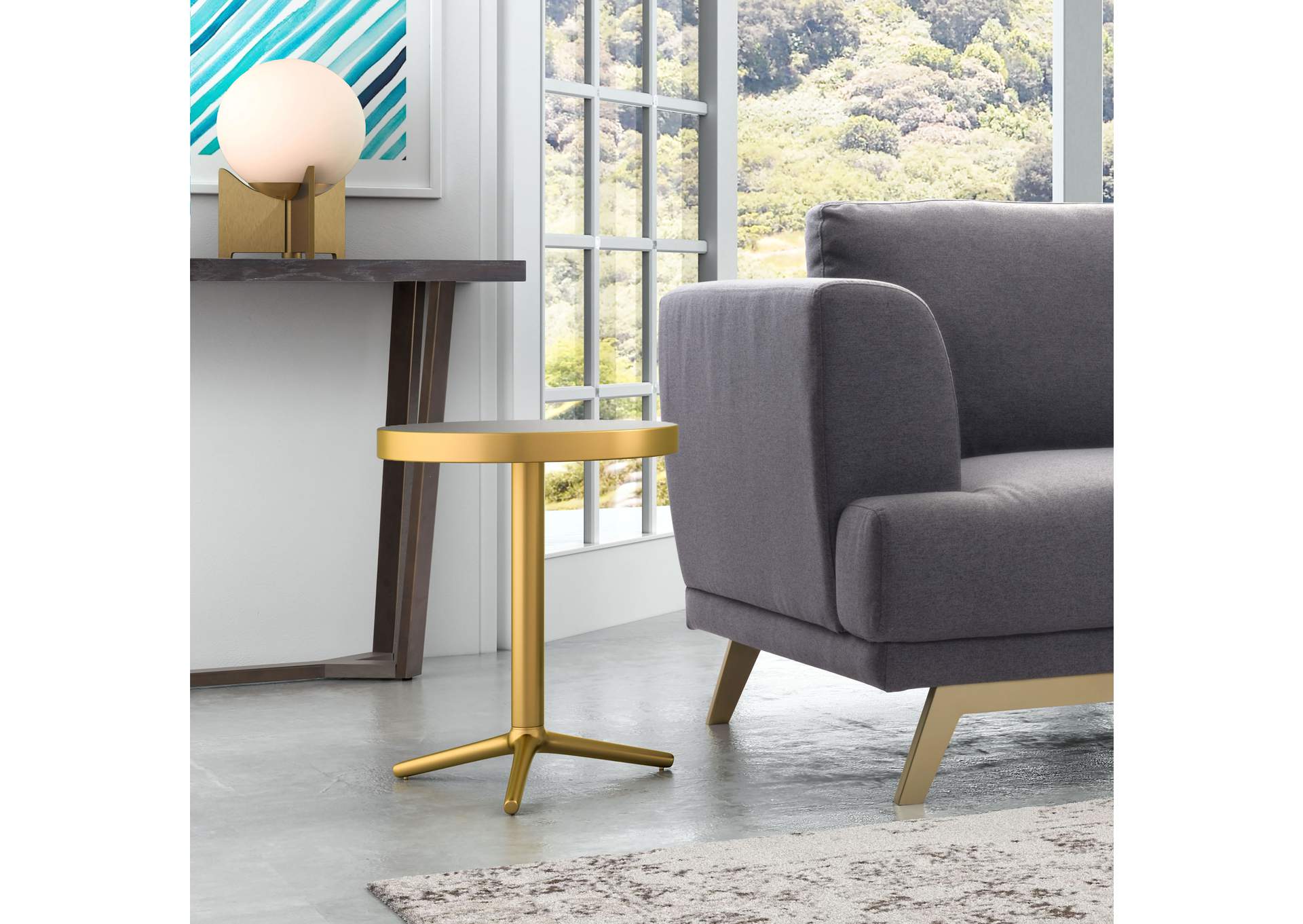 Derby Accent Table Gold,Zuo