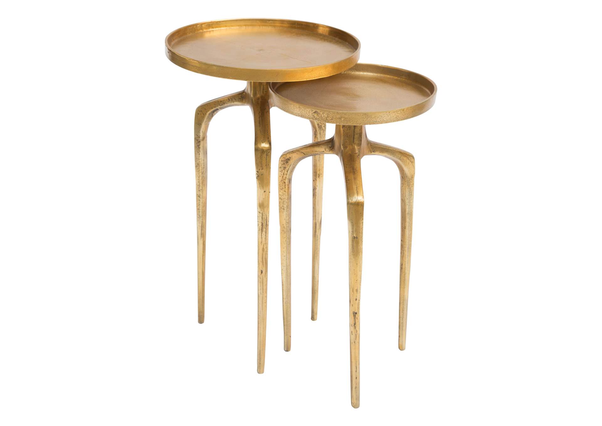 Set Of 2 Como Accent Tables Antique Gold,Zuo