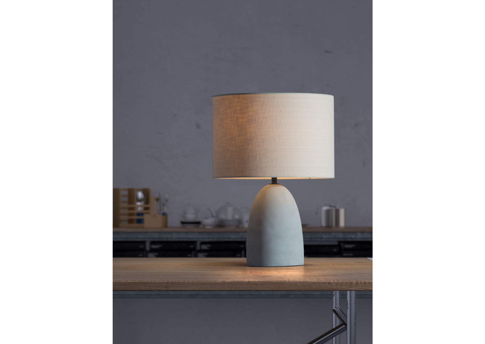 Vigor Table Lamp Beige & Gray,Zuo