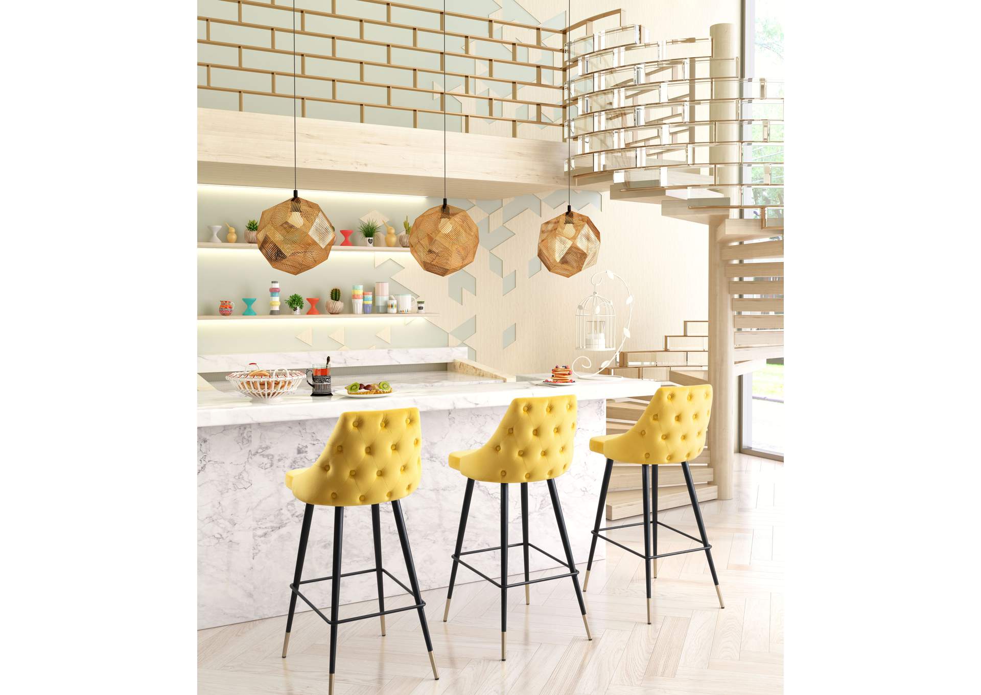 Bald Ceiling Lamp Gold,Zuo