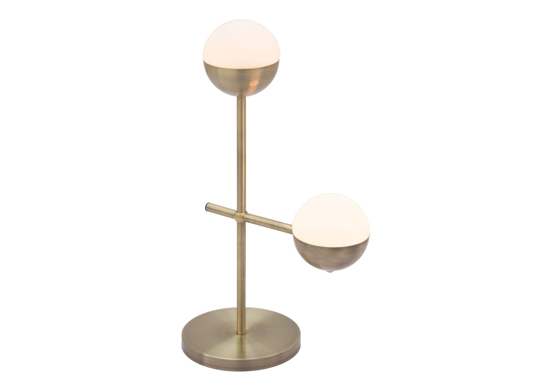Waterloo Table Lamp White & Bronze,Zuo