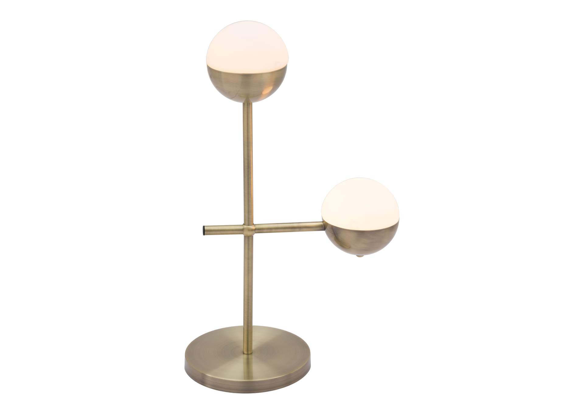 Waterloo Table Lamp White & Bronze,Zuo