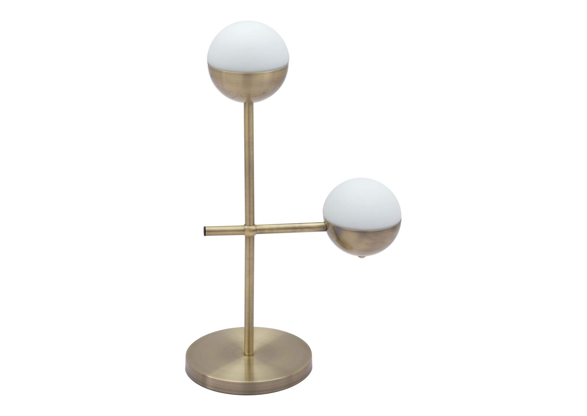 Waterloo Table Lamp White & Bronze,Zuo