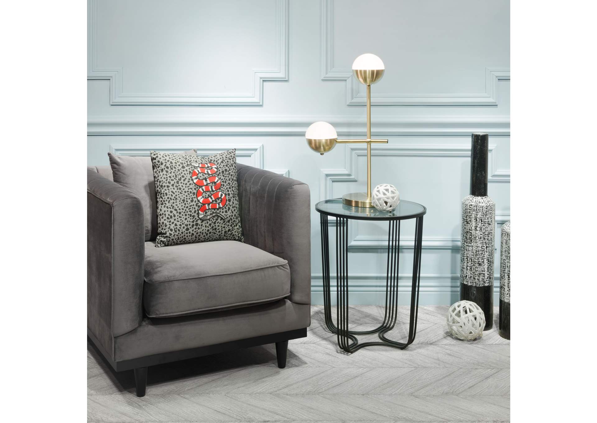 Waterloo Table Lamp White & Bronze,Zuo