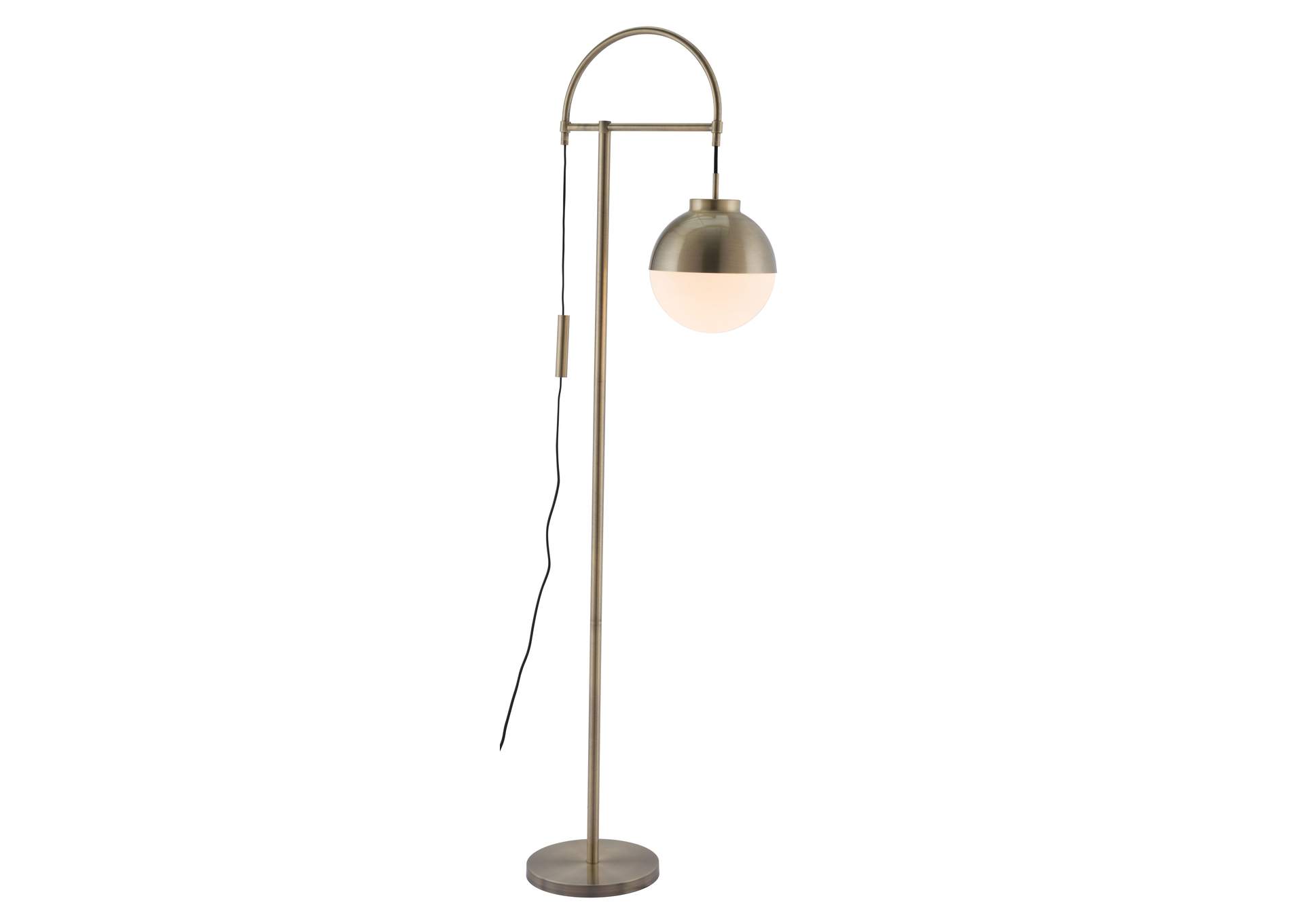 Waterloo Floor Lamp White & Bronze,Zuo
