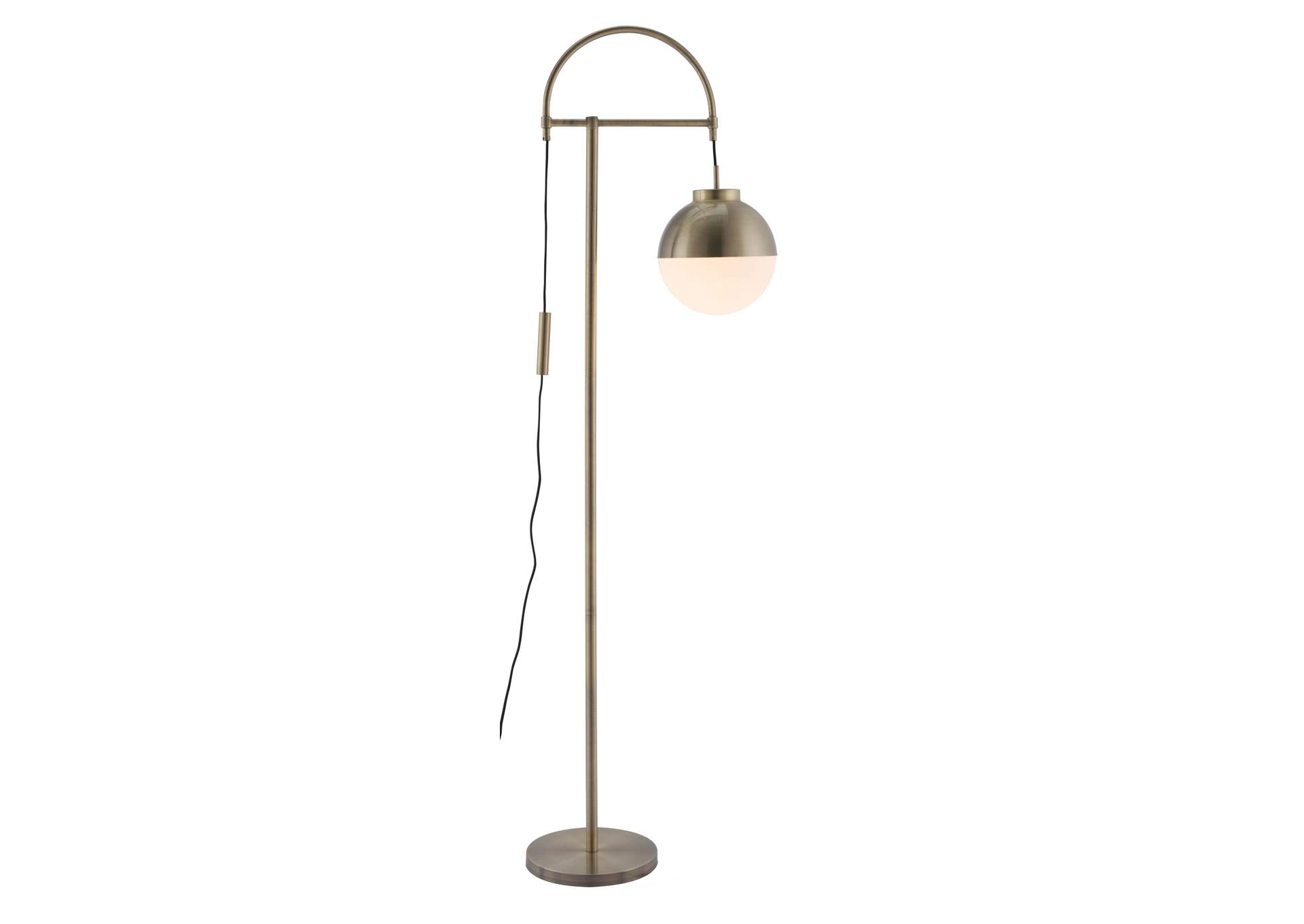 Waterloo Floor Lamp White & Bronze,Zuo