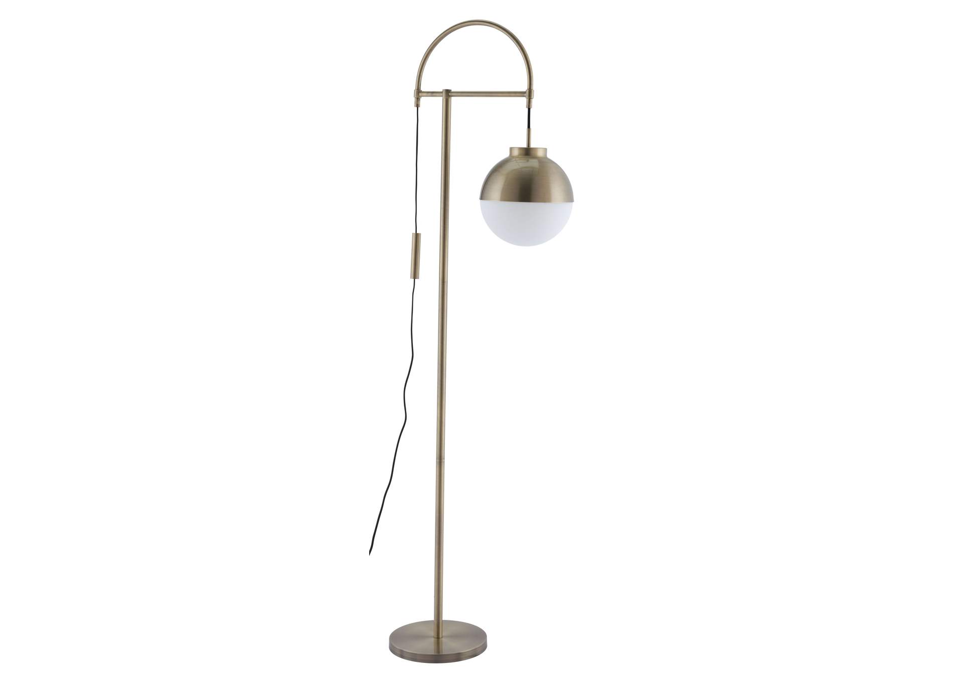 Waterloo Floor Lamp White & Bronze,Zuo