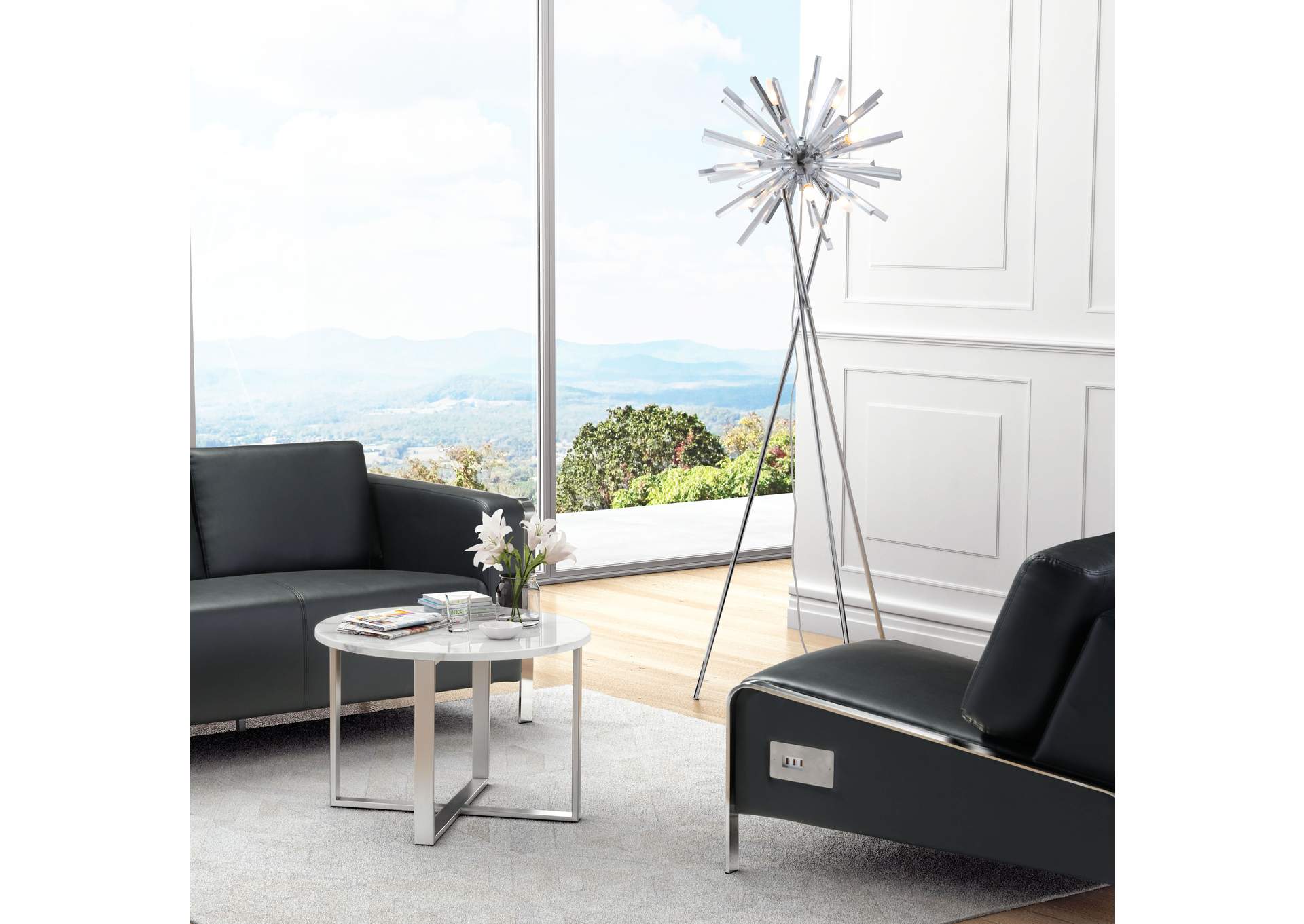 Savoy Floor Lamp Chrome,Zuo