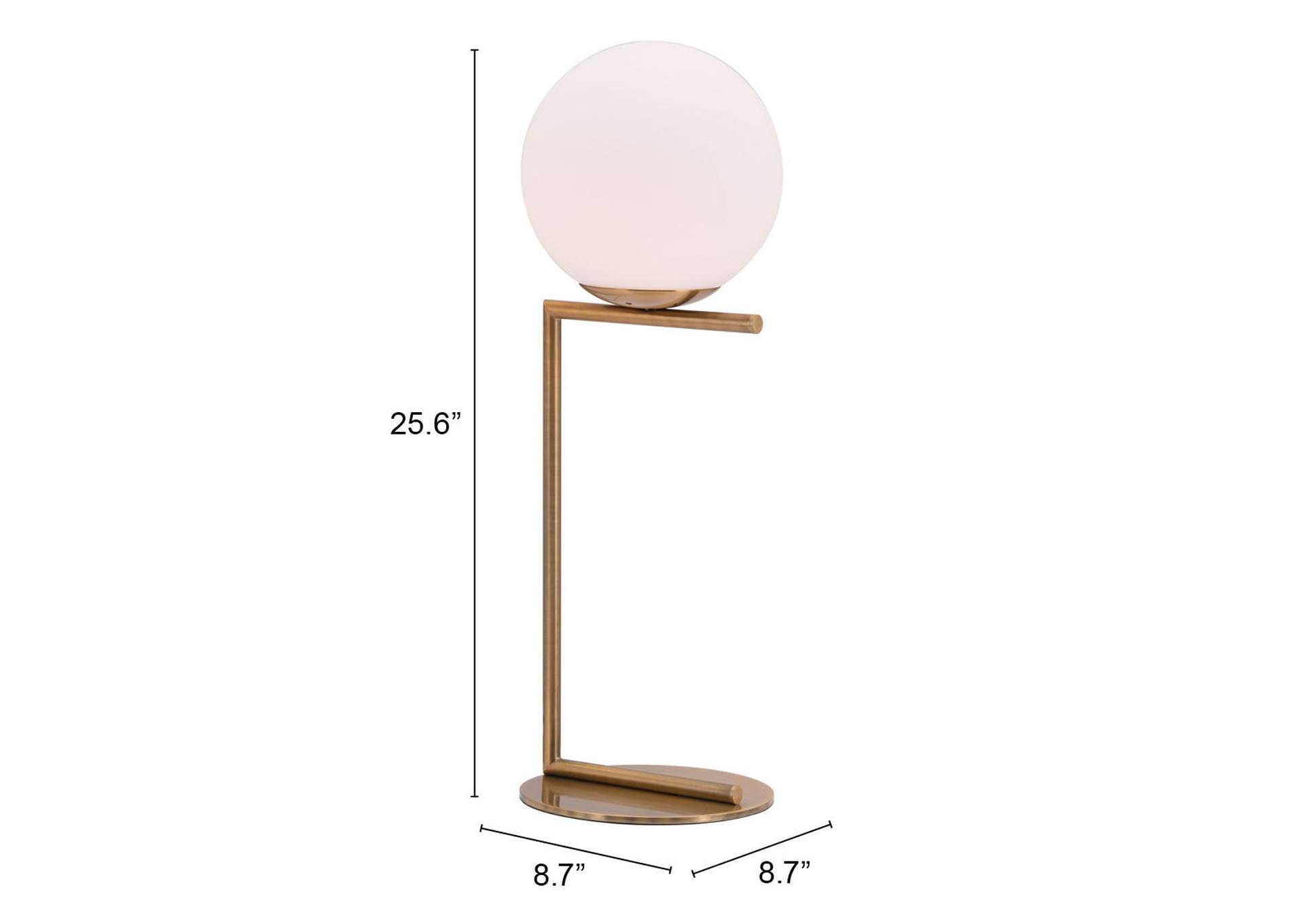 Belair Table Lamp Brass,Zuo