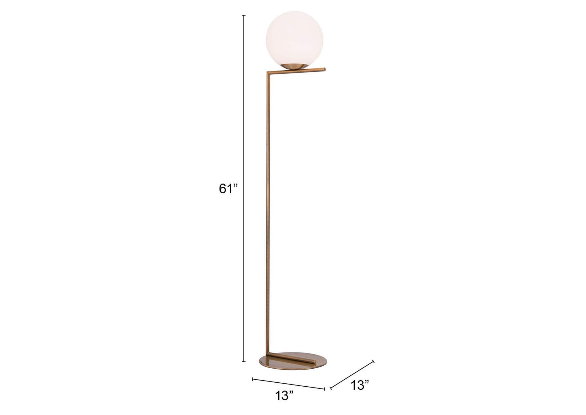 Belair Floor Lamp Brass,Zuo