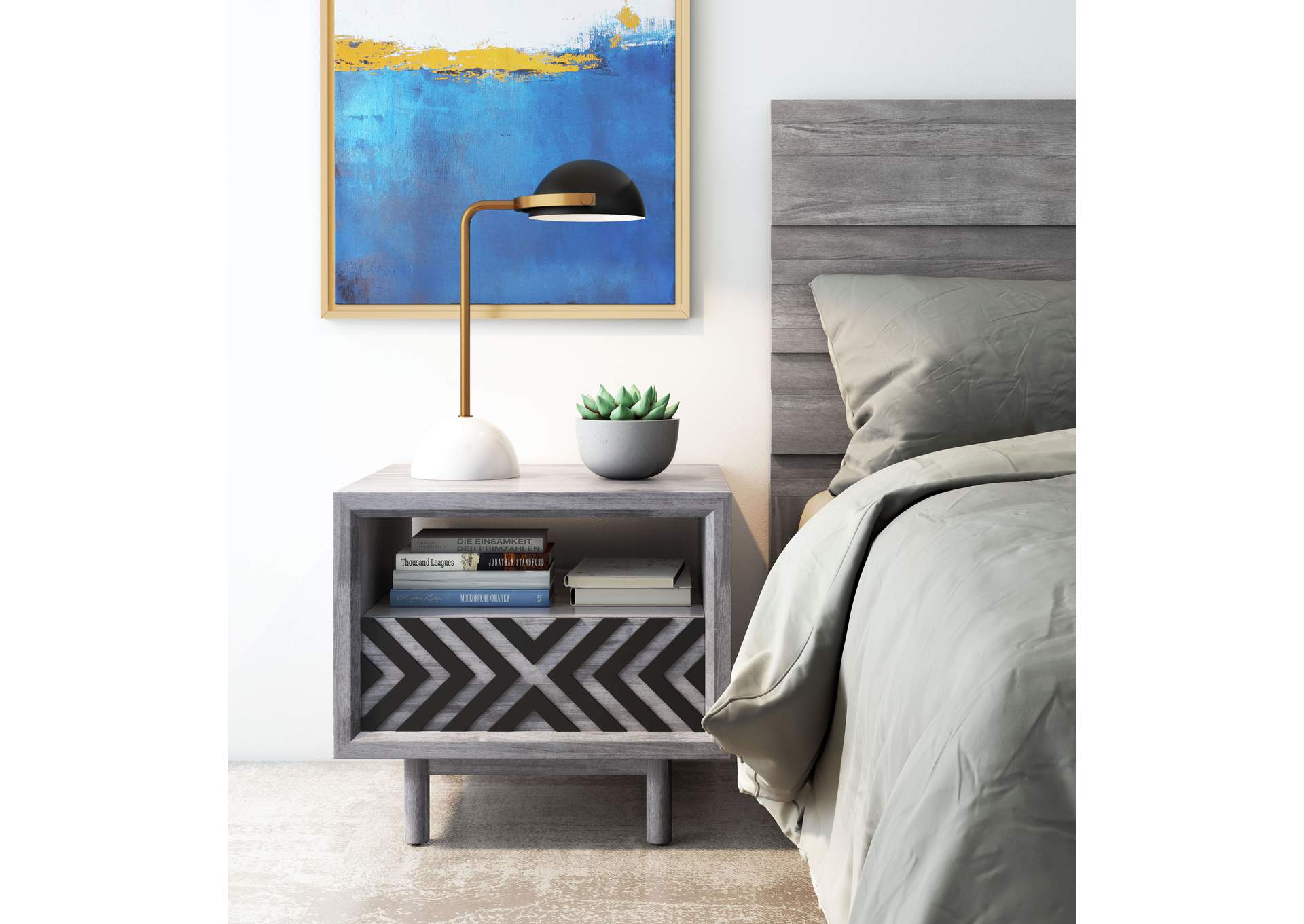 Irving Table Lamp Black & White,Zuo