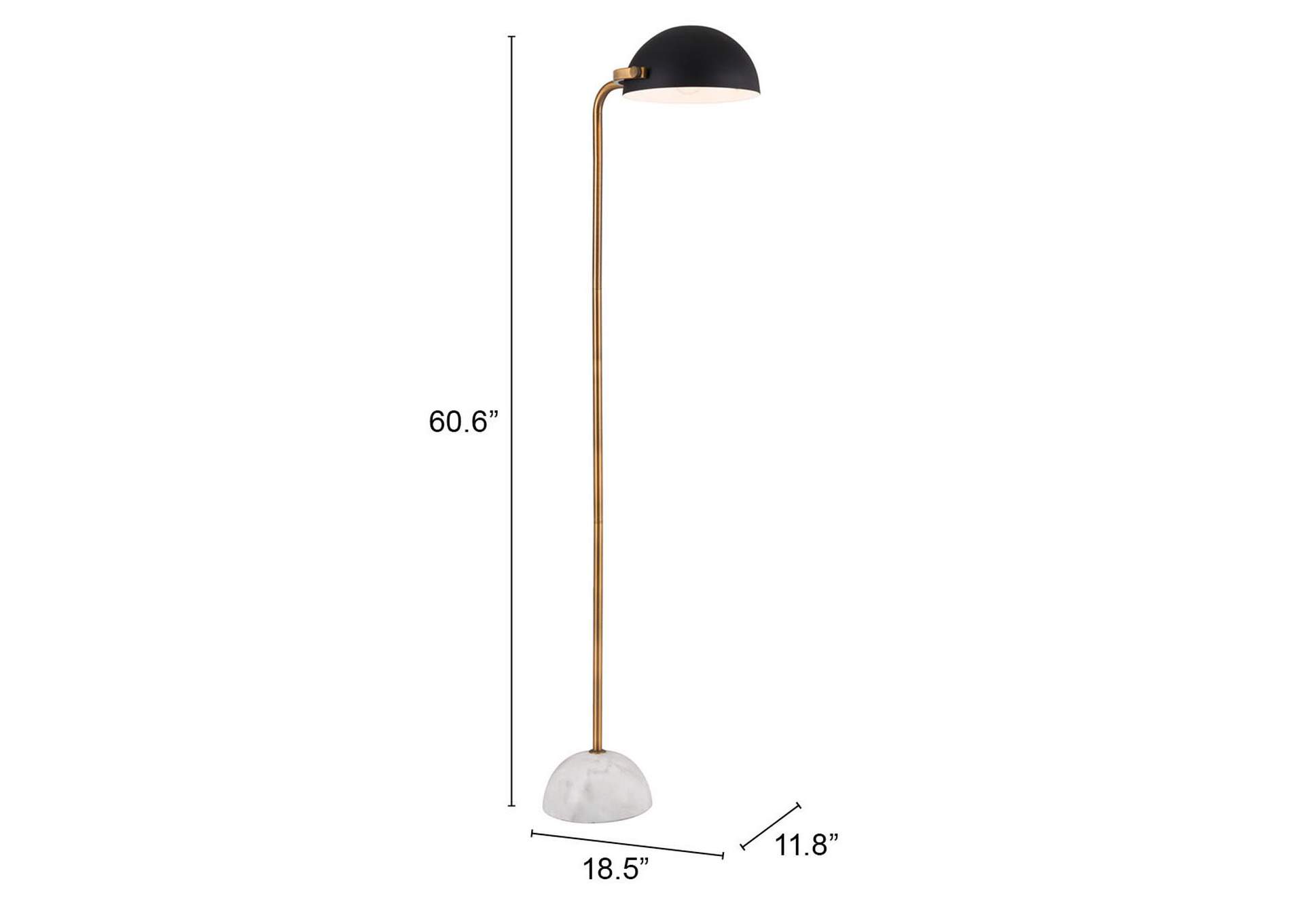 Irving Floor Lamp Black & White,Zuo