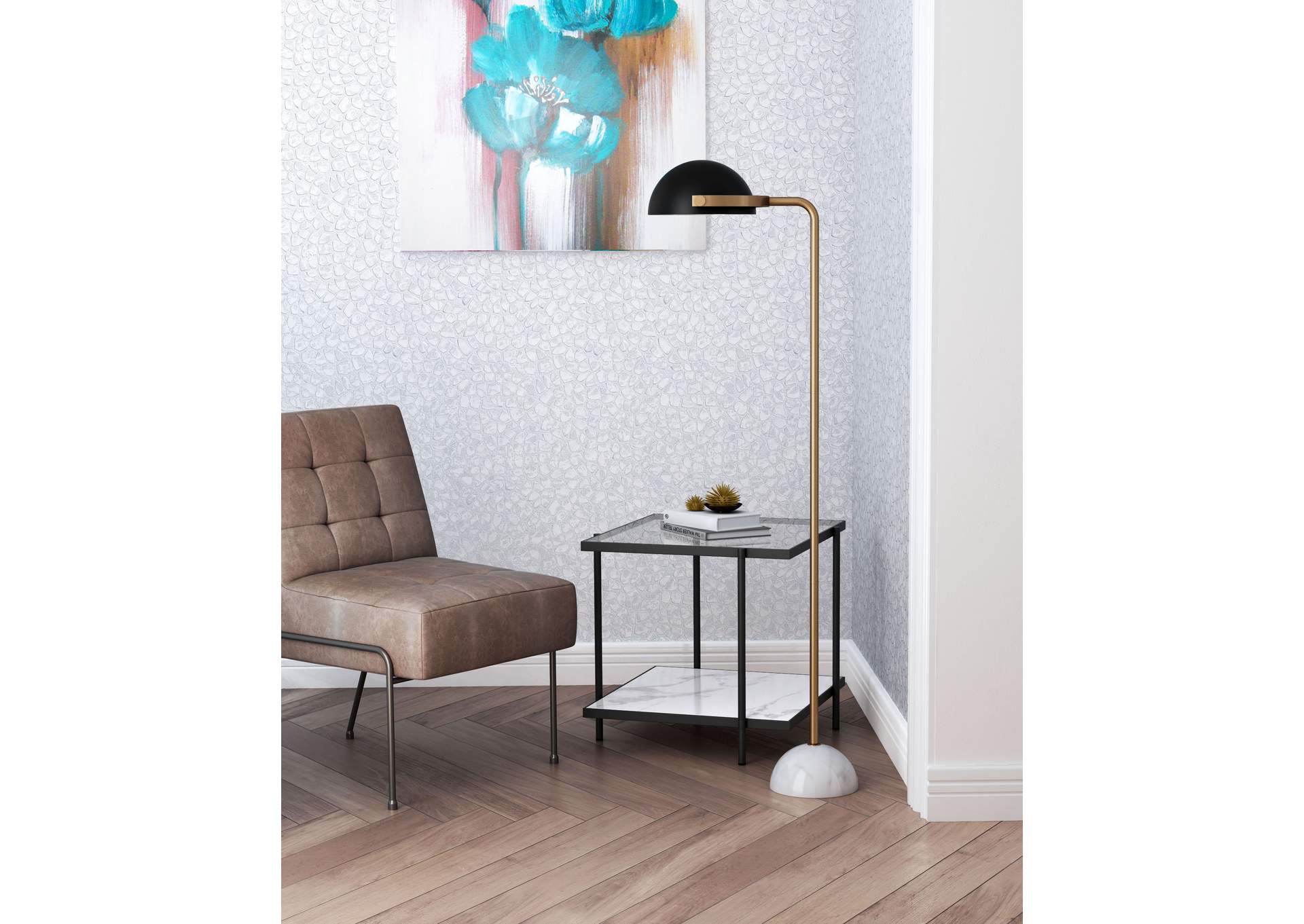 Irving Floor Lamp Black & White,Zuo