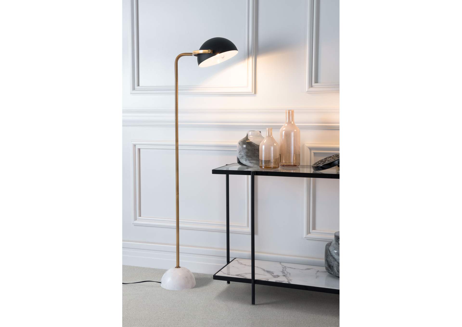 Irving Floor Lamp Black & White,Zuo