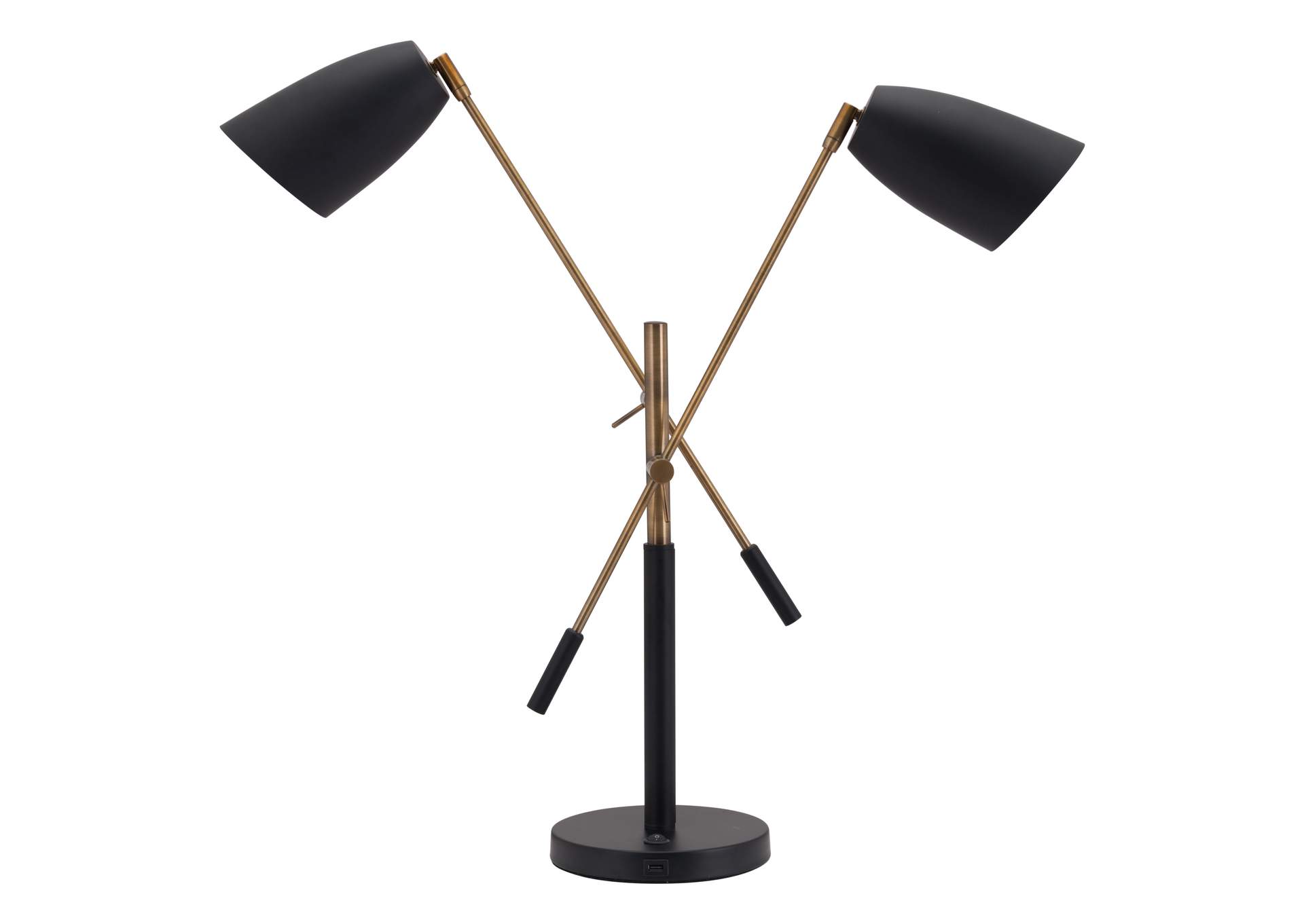 Tanner Table Lamp Black & Brass,Zuo