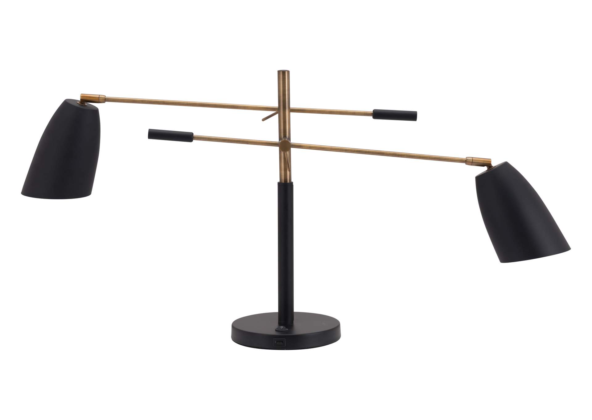 Tanner Table Lamp Black & Brass,Zuo