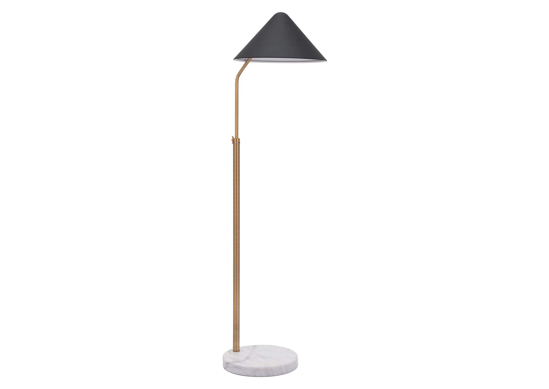 Pike Floor Lamp Black & White,Zuo