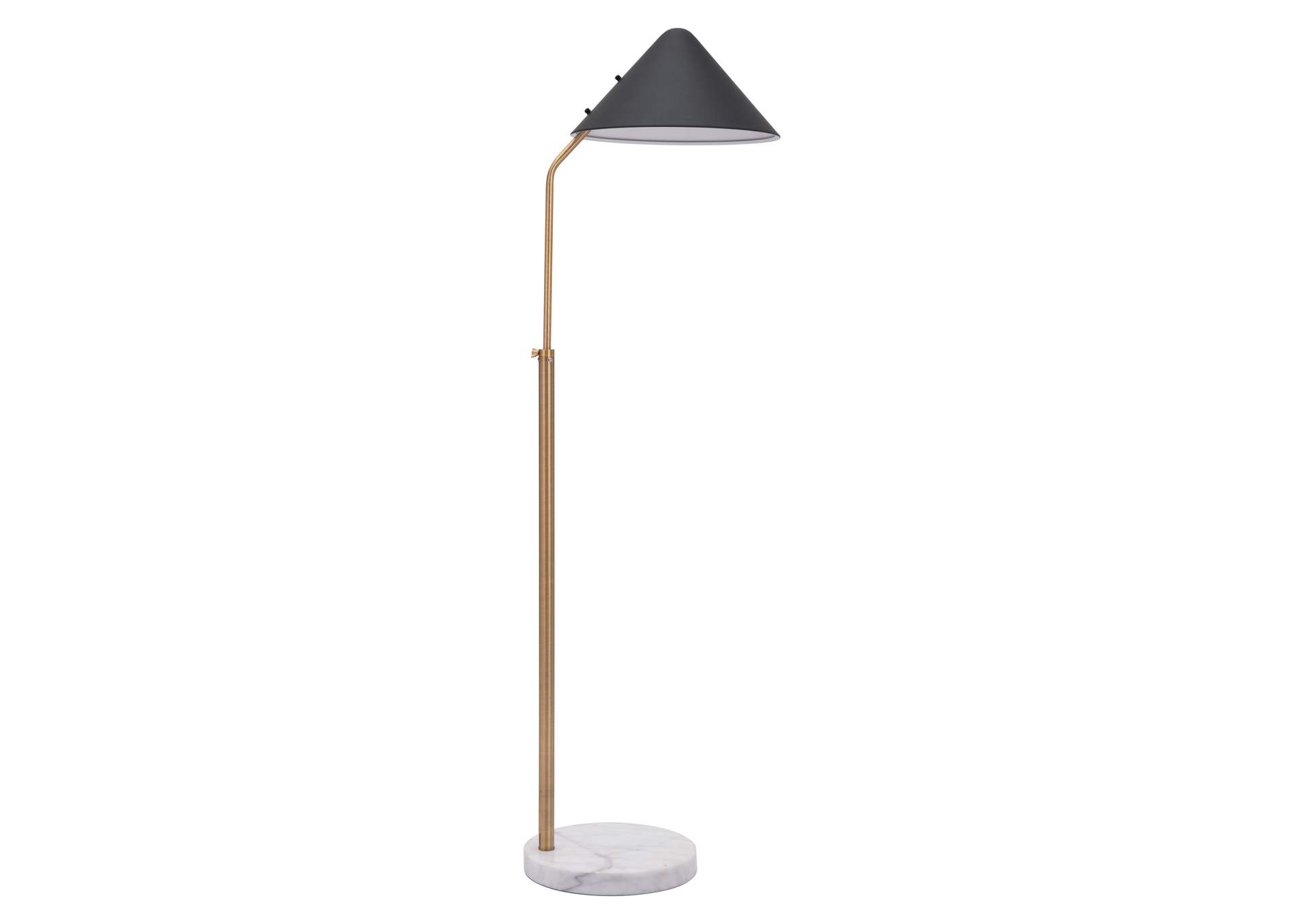 Pike Floor Lamp Black & White,Zuo