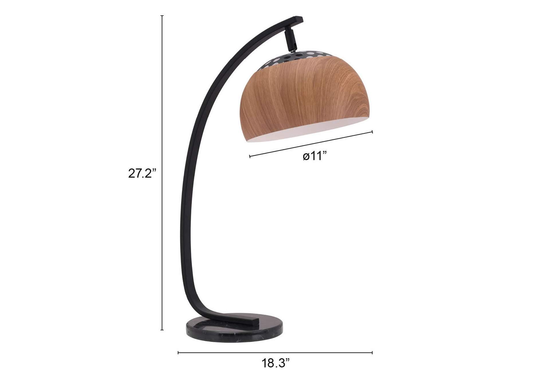 Brentwood Table Lamp Brown & Black,Zuo