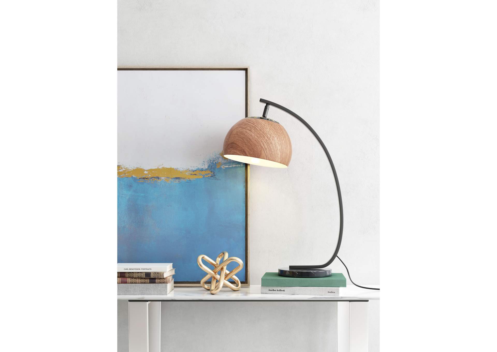 Brentwood Table Lamp Brown & Black,Zuo