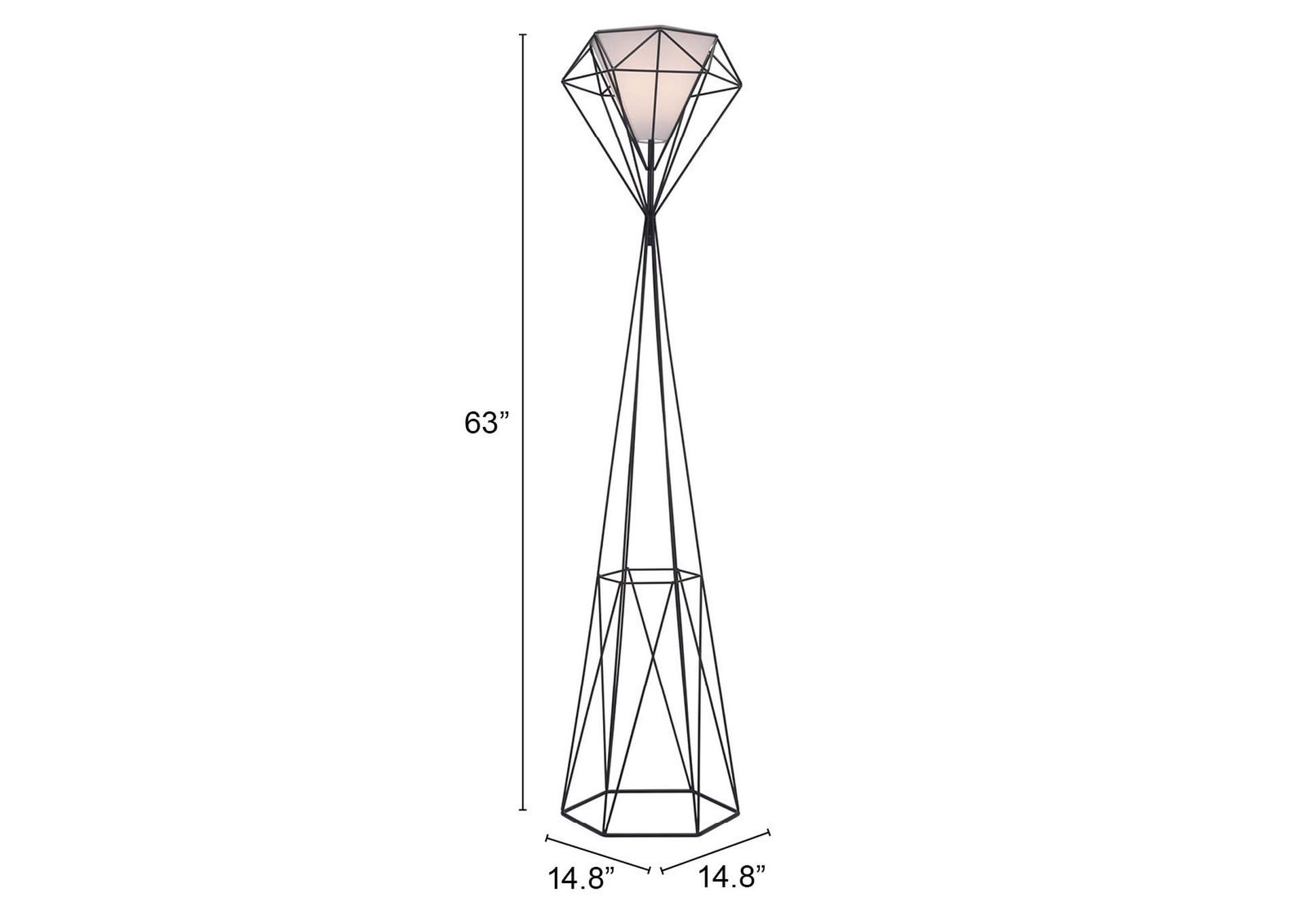 Delancey Floor Lamp Black,Zuo