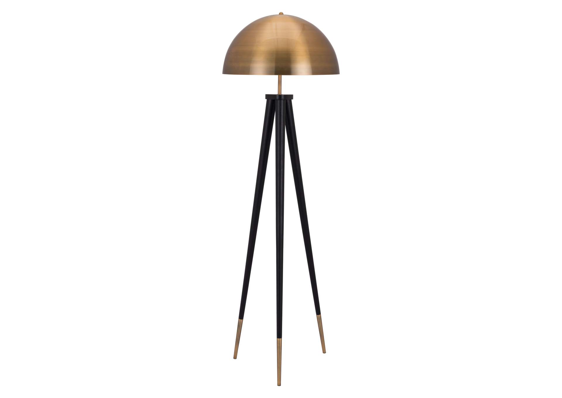 Mascot Floor Lamp Brass & Black,Zuo